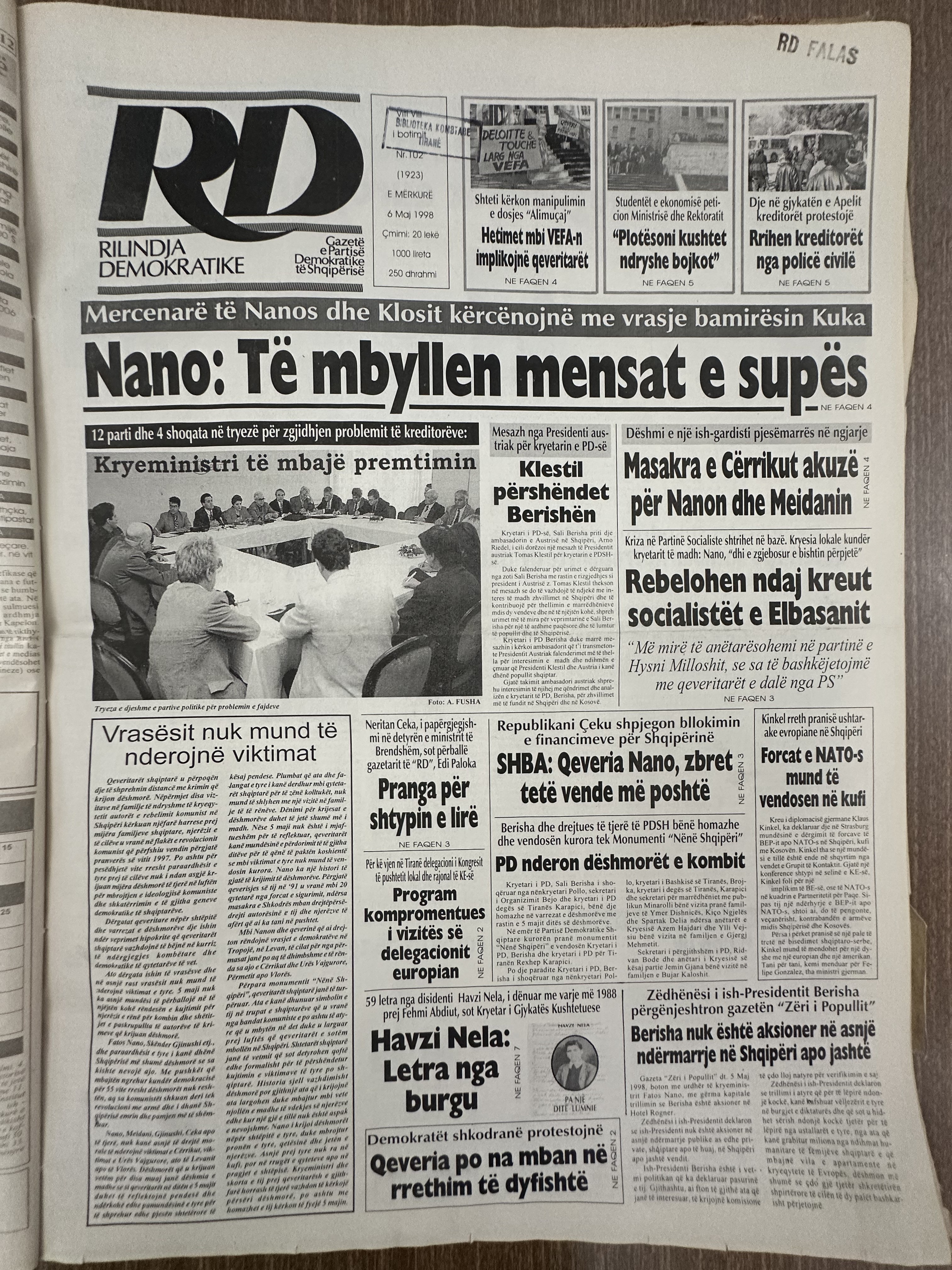 Rilindja Demokratike 1998-05-06