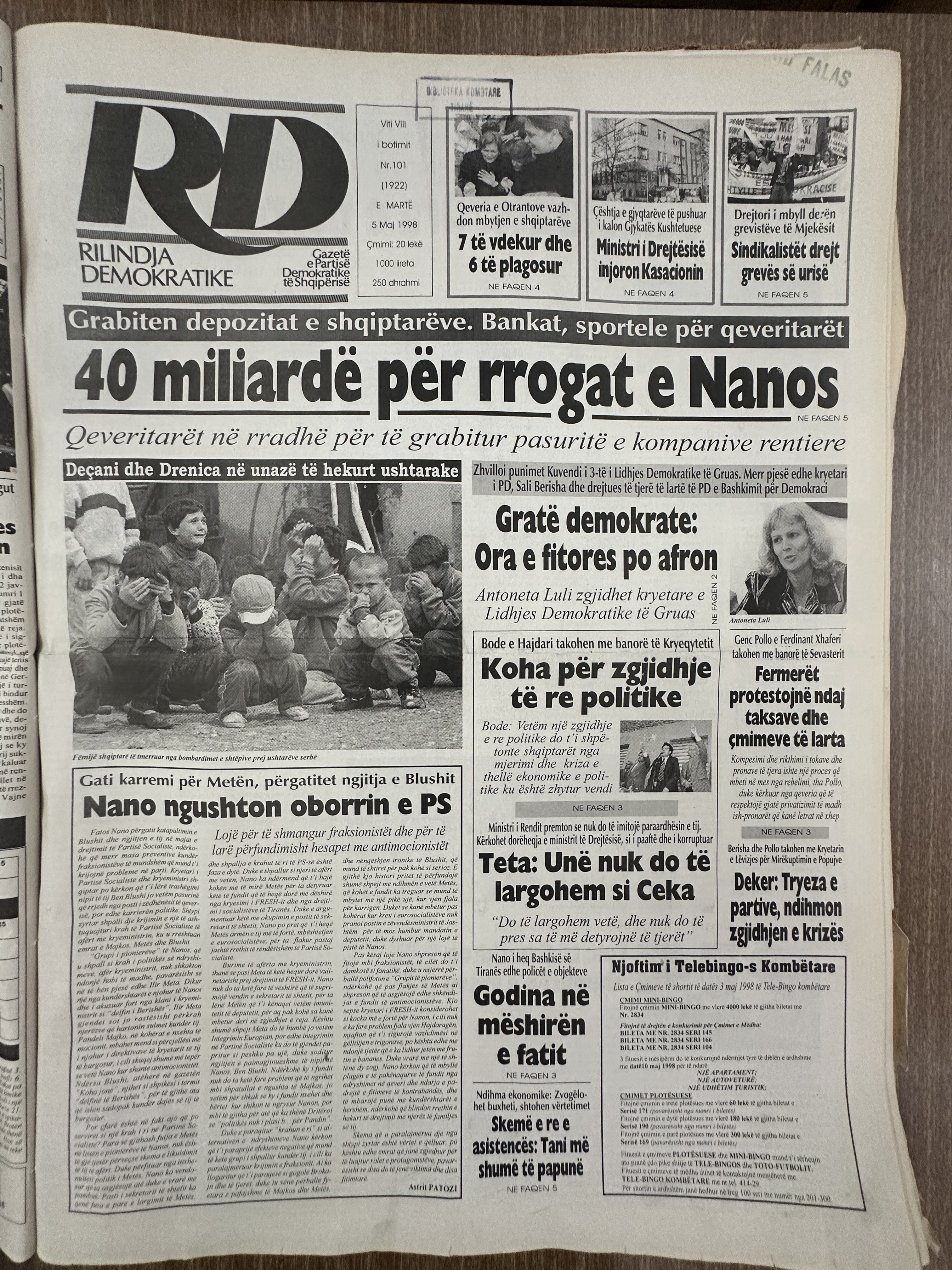 Rilindja Demokratike 1998-05-05