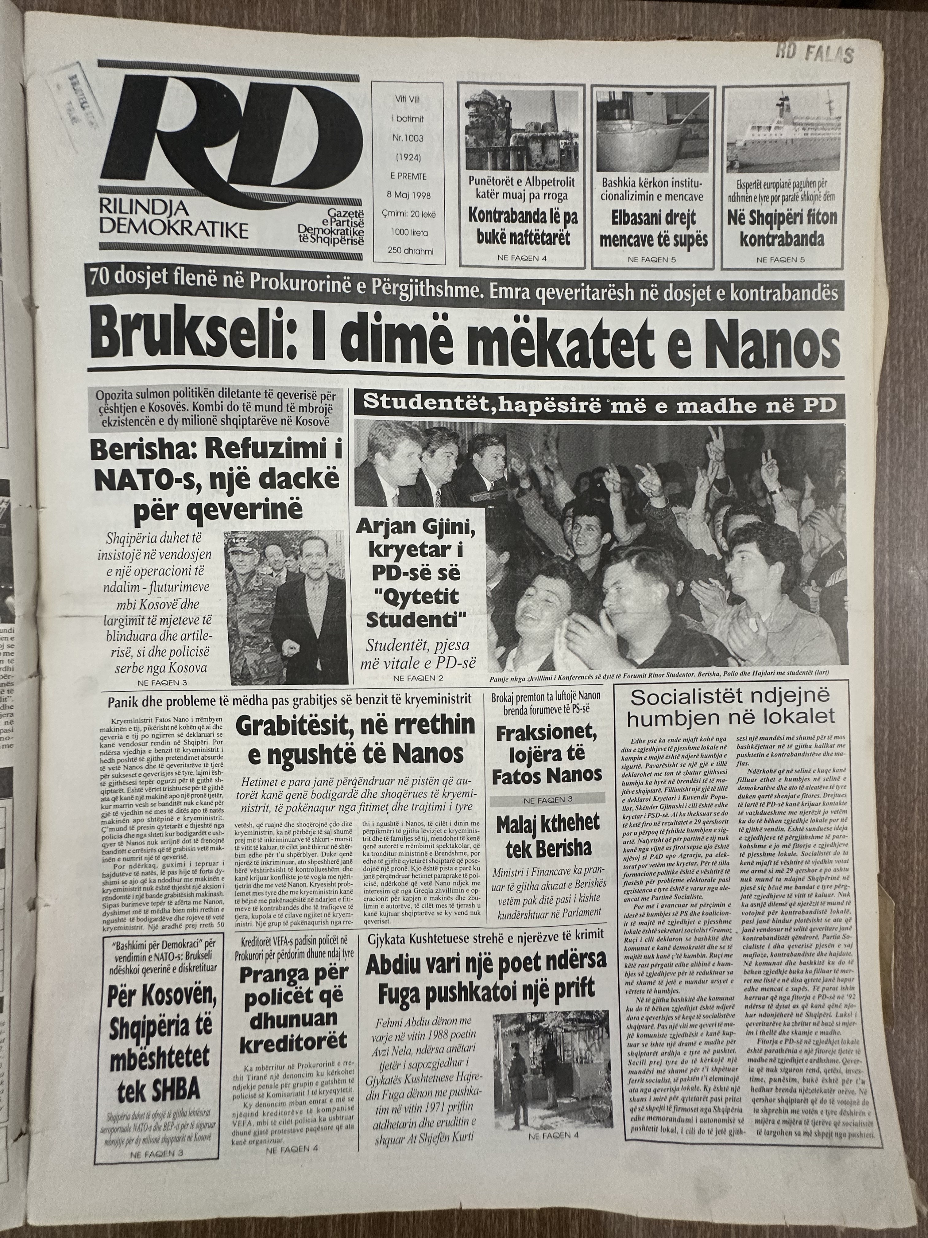 Rilindja Demokratike 1998-05-08