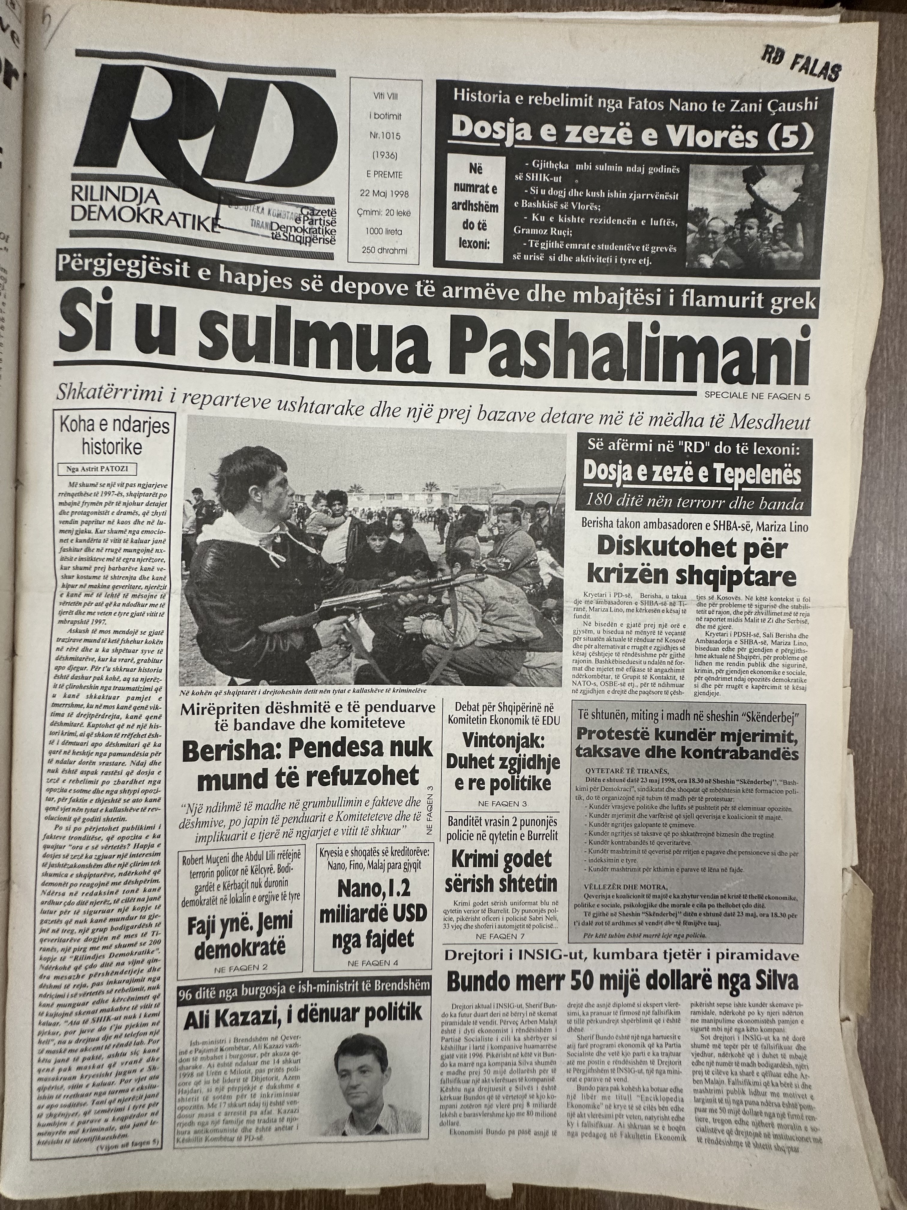 Rilindja Demokratike 1998-06-22