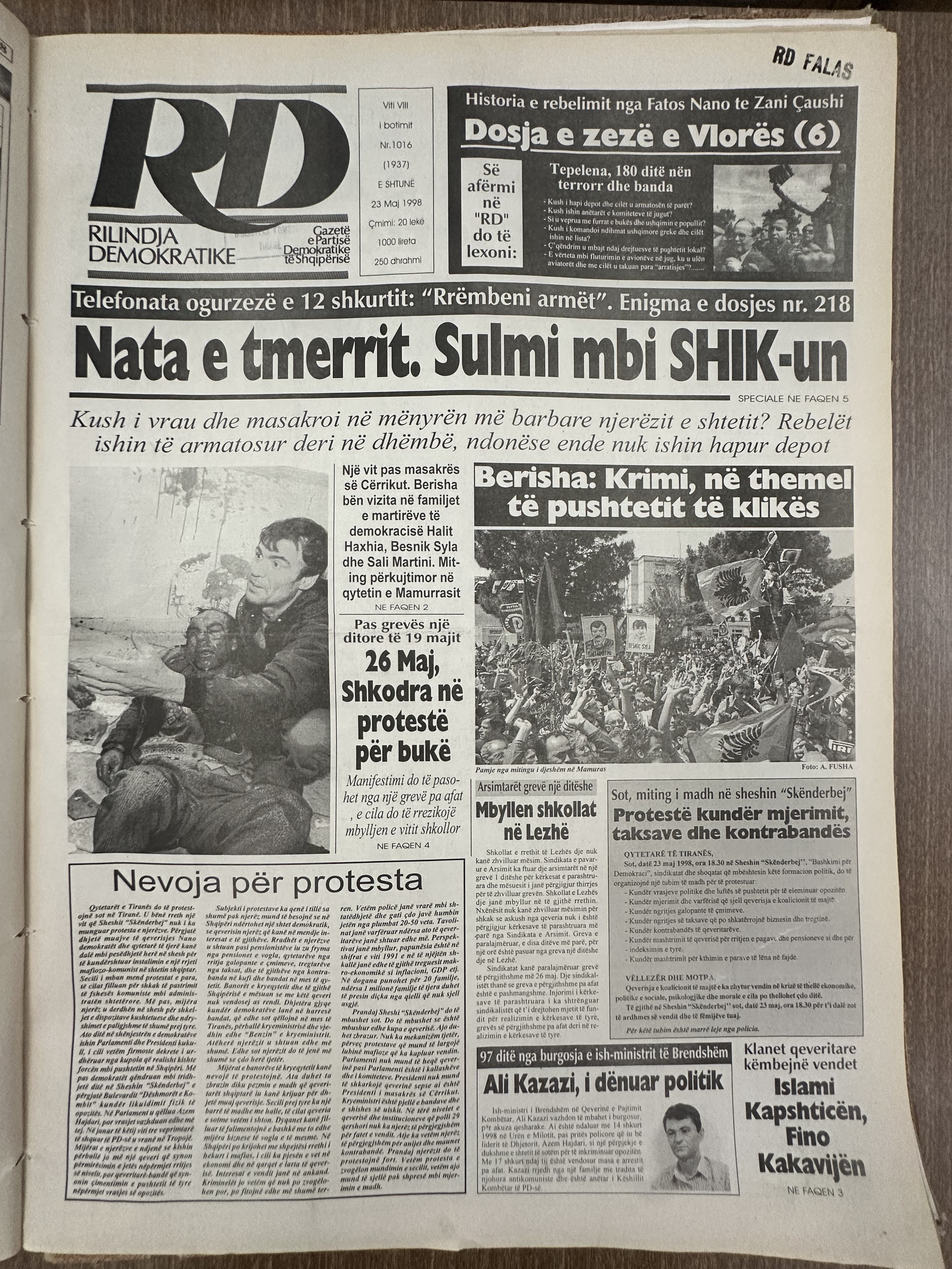 Rilindja Demokratike 1998-05-23