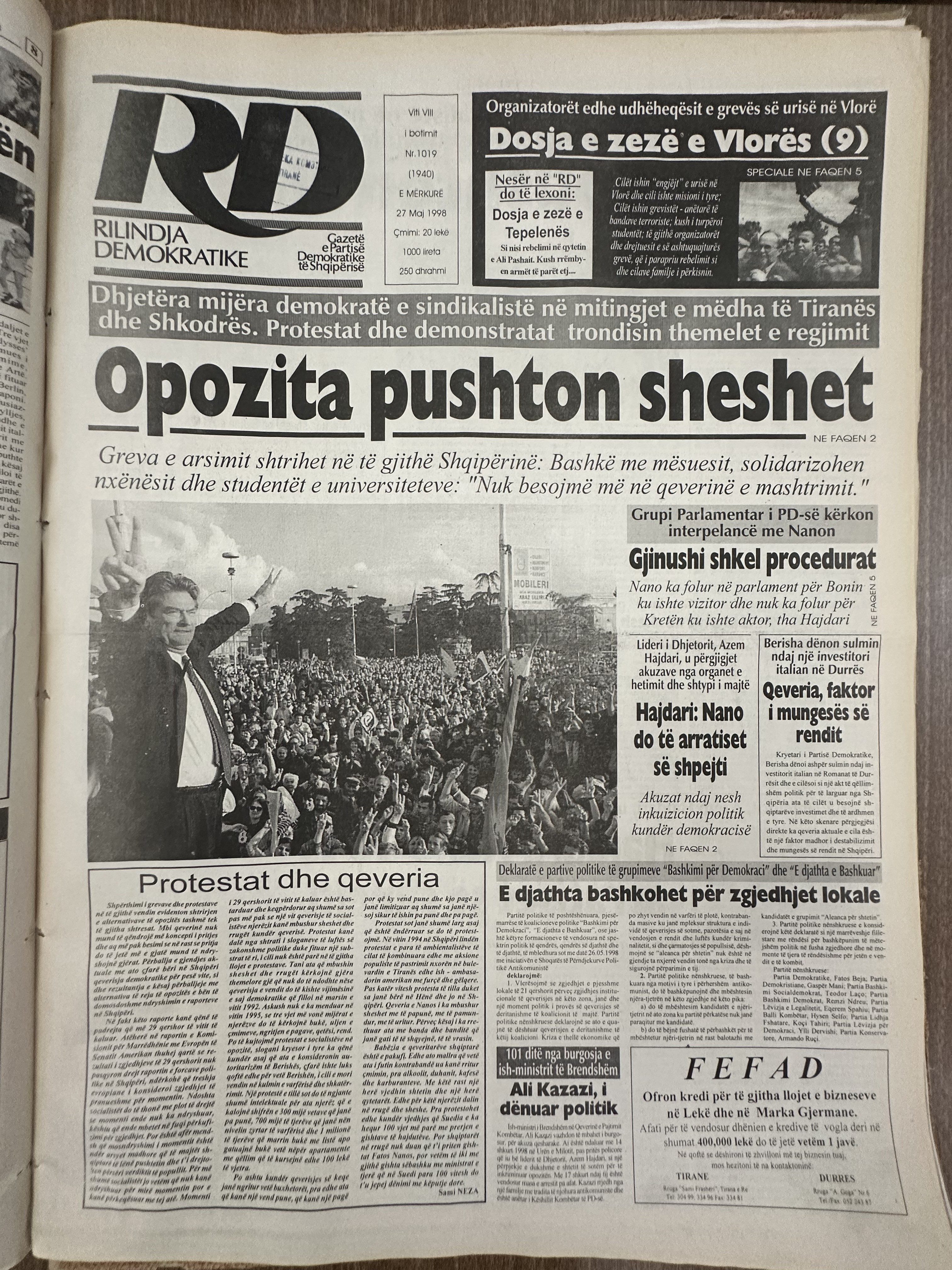 Rilindja Demokratike 1998-05-27