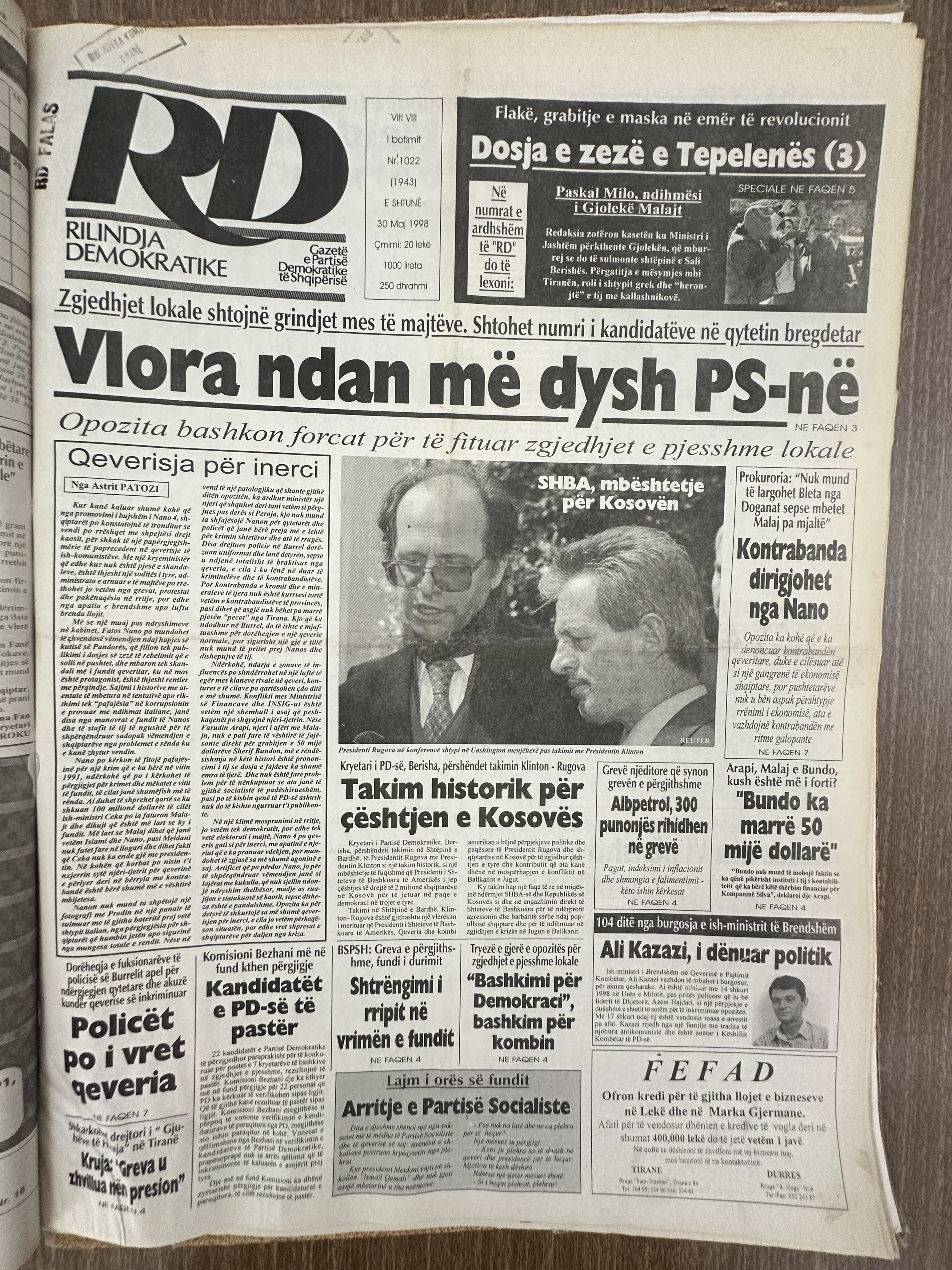 Rilindja Demokratike 1998-05-30