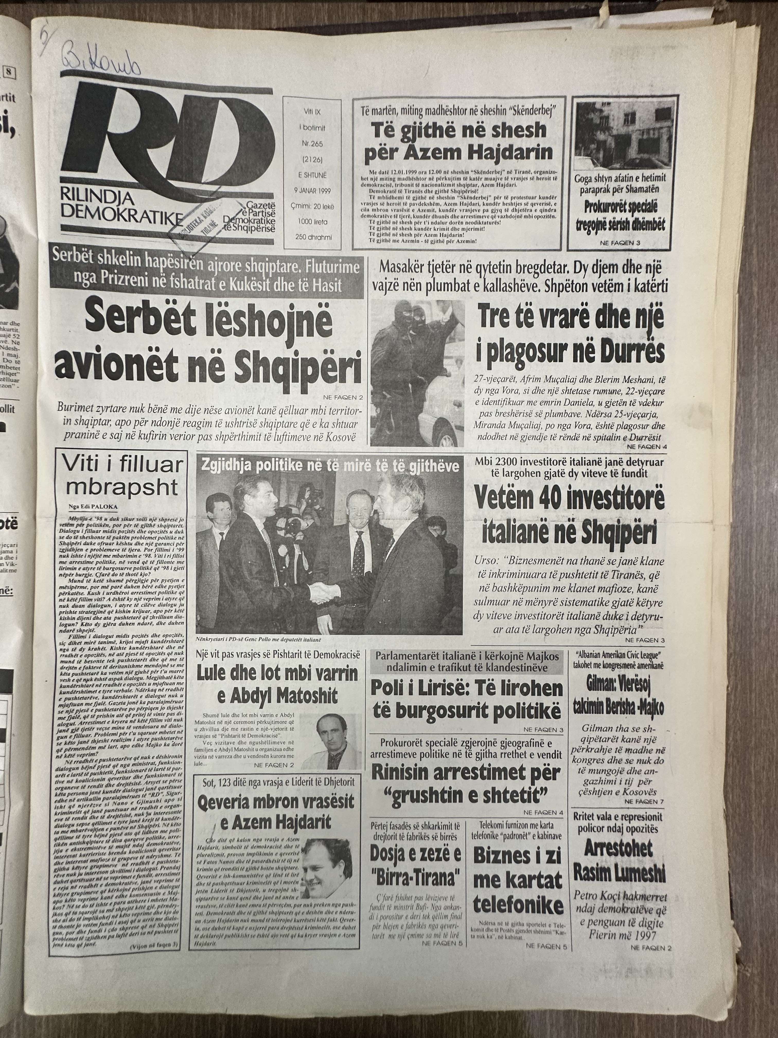 Rilindja Demokratike 1999-01-09