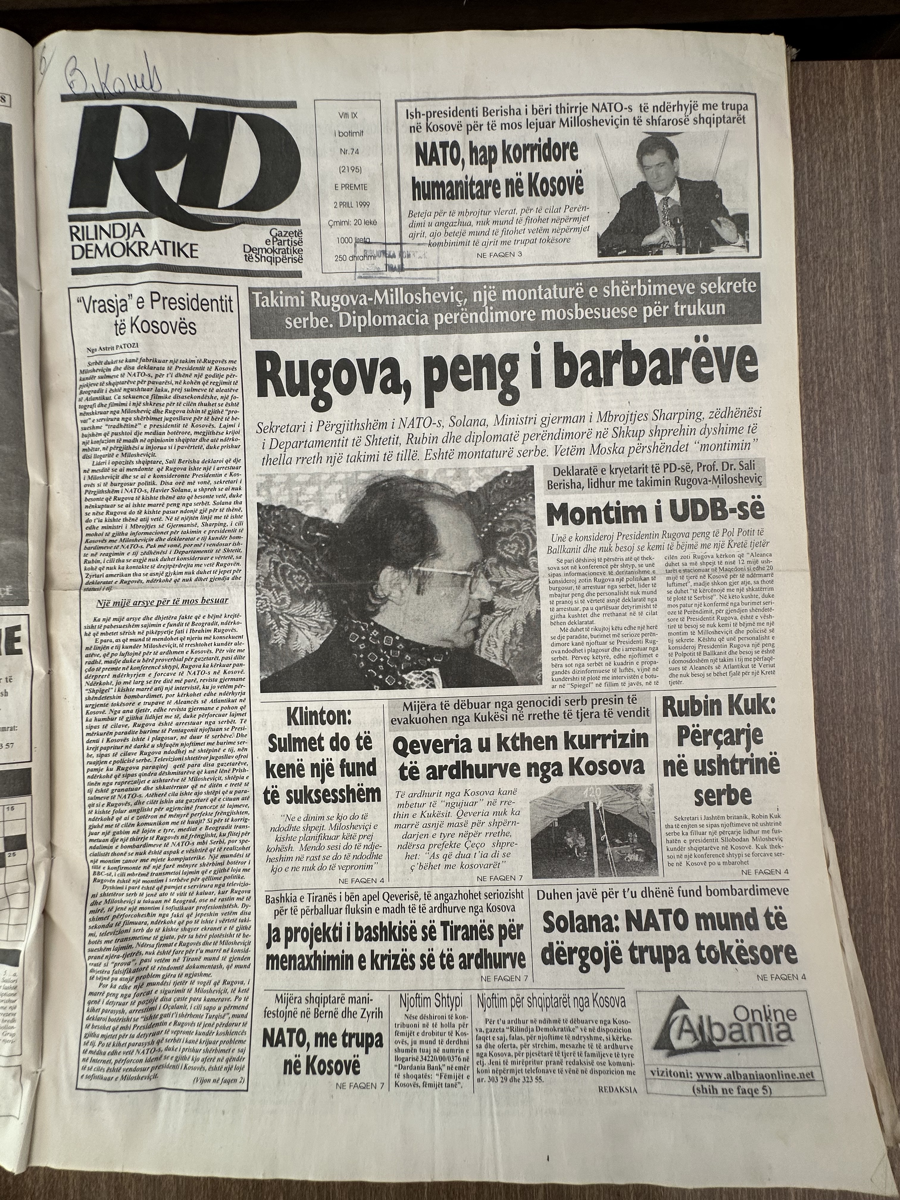 Rilindja Demokratike 1999-04-02