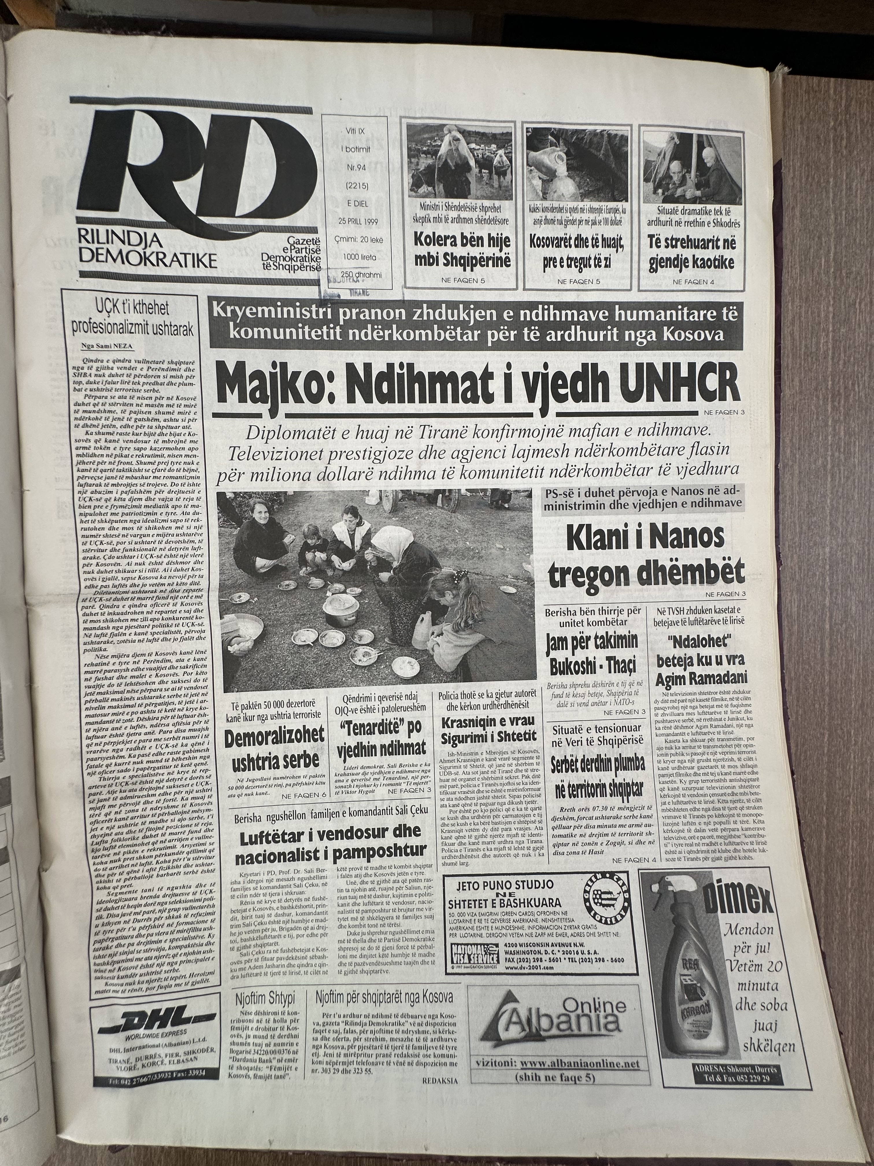 Rilindja Demokratike 1999-04-25