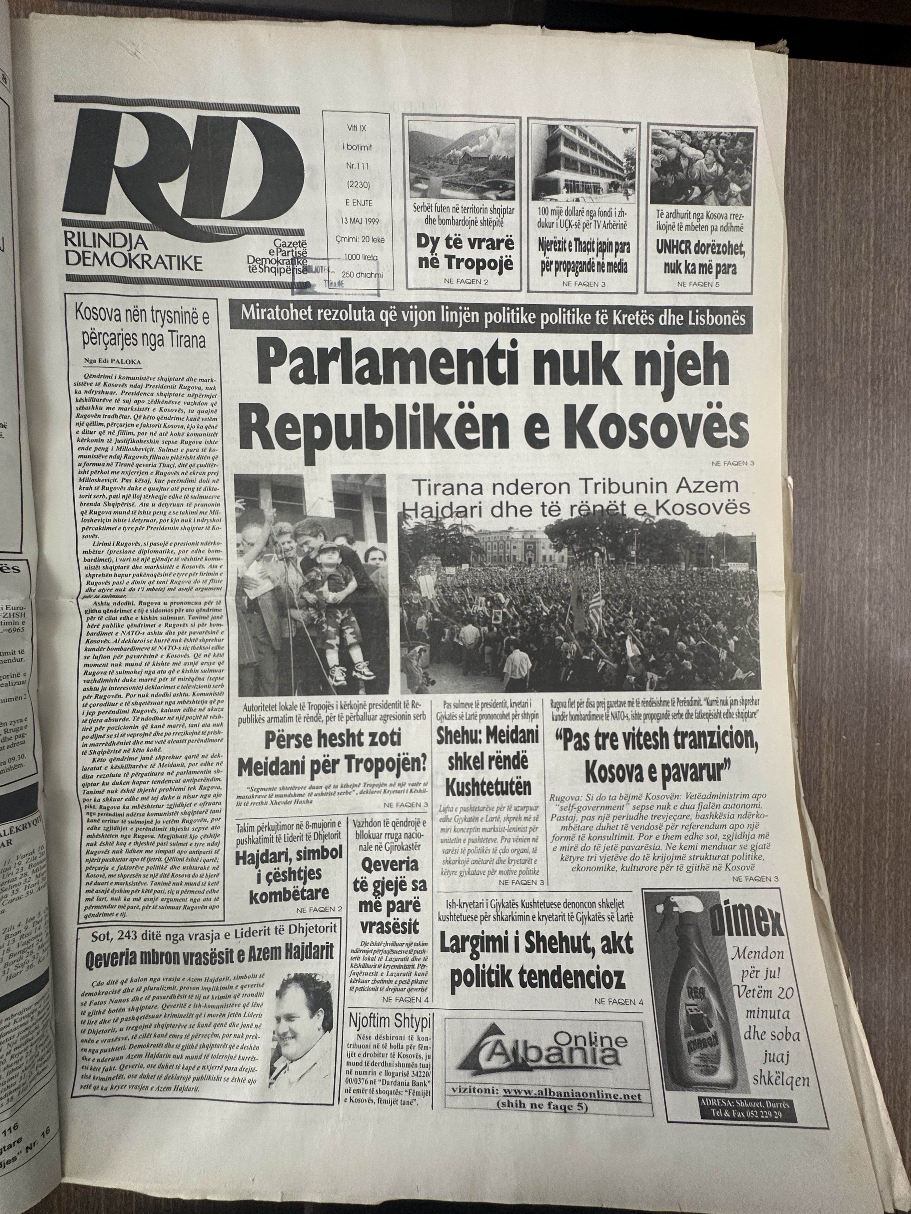 Rilindja Demokratike 1999-05-13