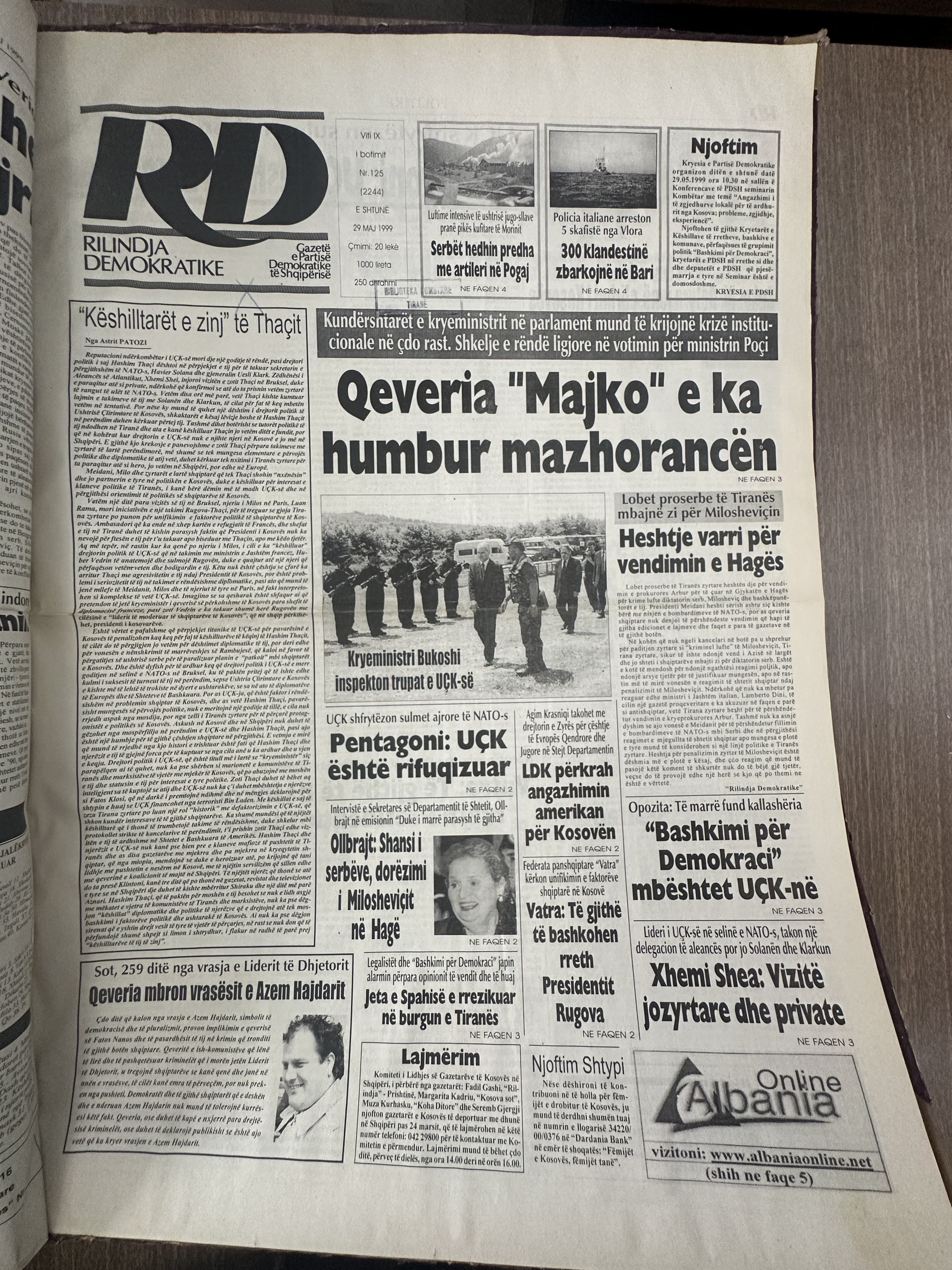 Rilindja Demokratike 1999-05-29
