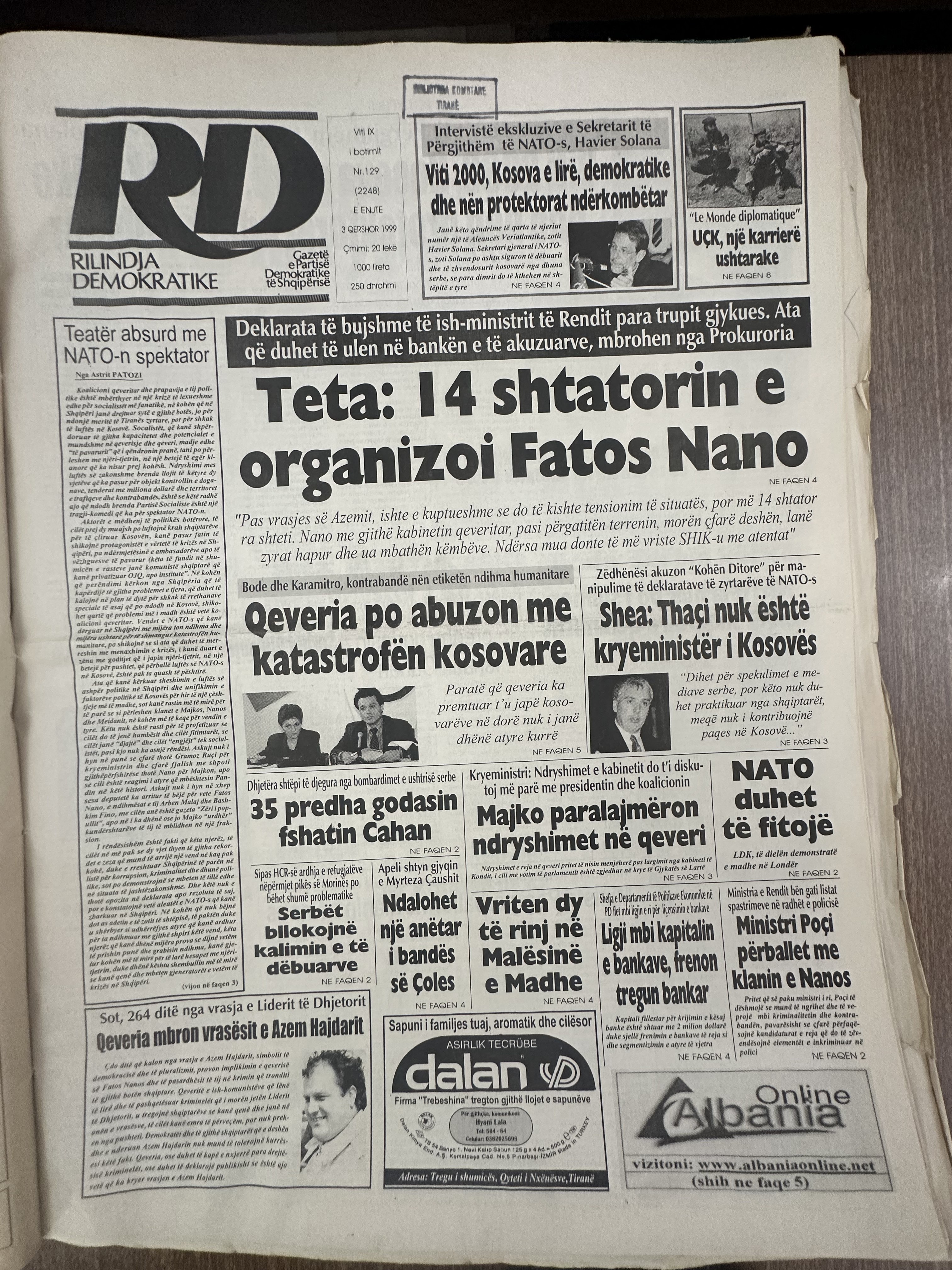 Rilindja Demokratike 1999-06-03