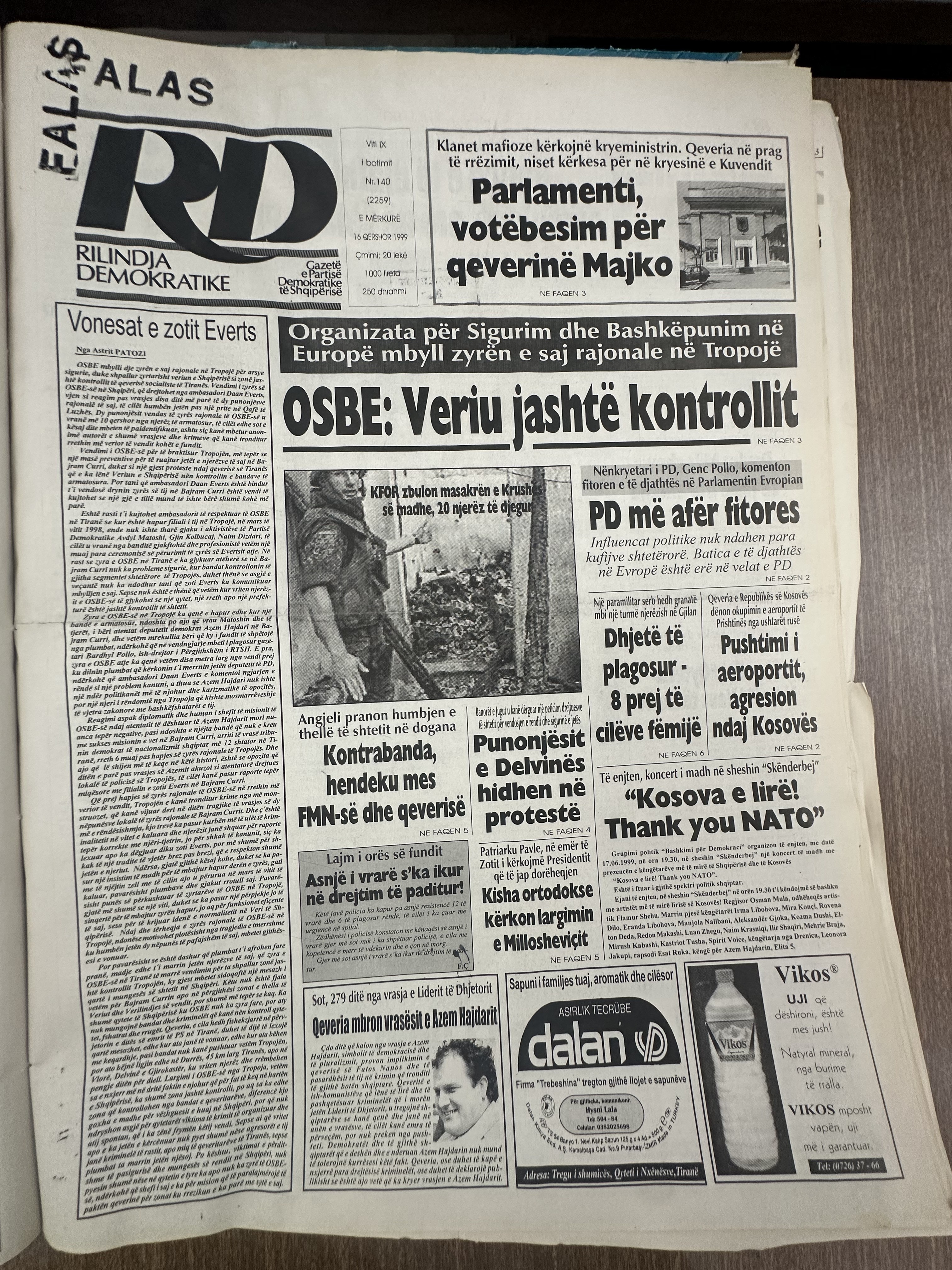 Rilindja Demokratike 1999-06-16