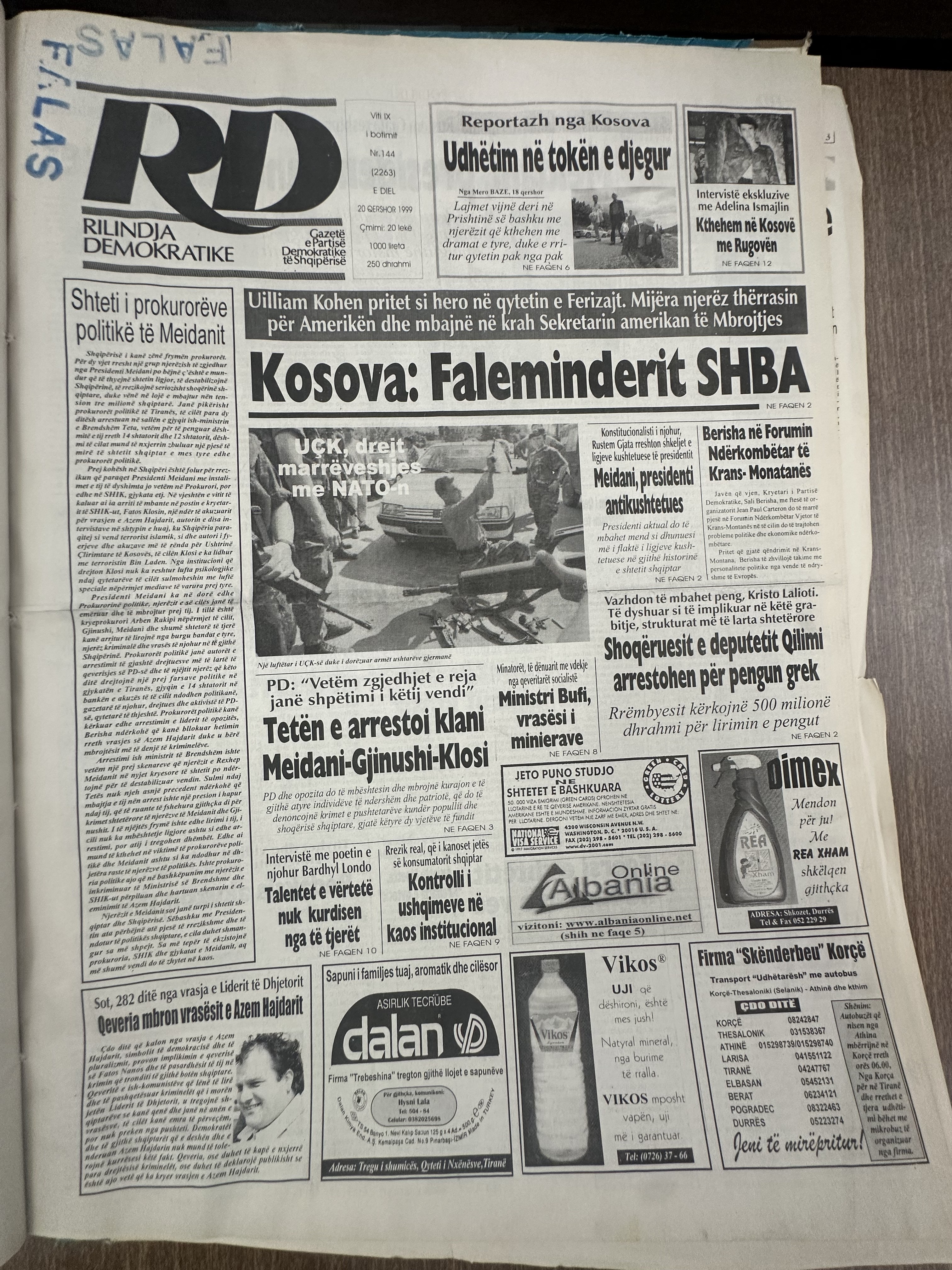 Rilindja Demokratike 1999-06-20