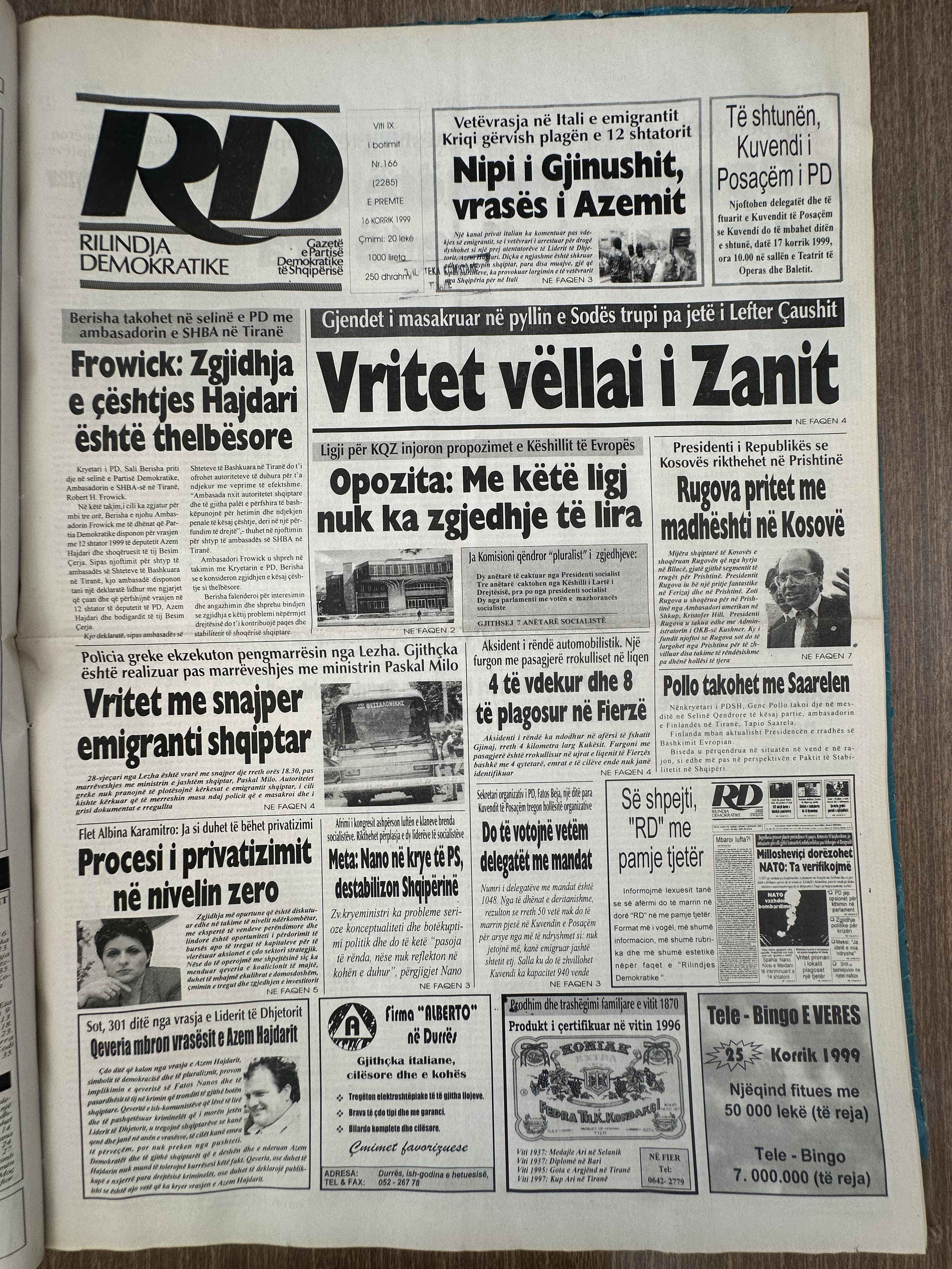 Rilindja Demokratike 1999-07-16