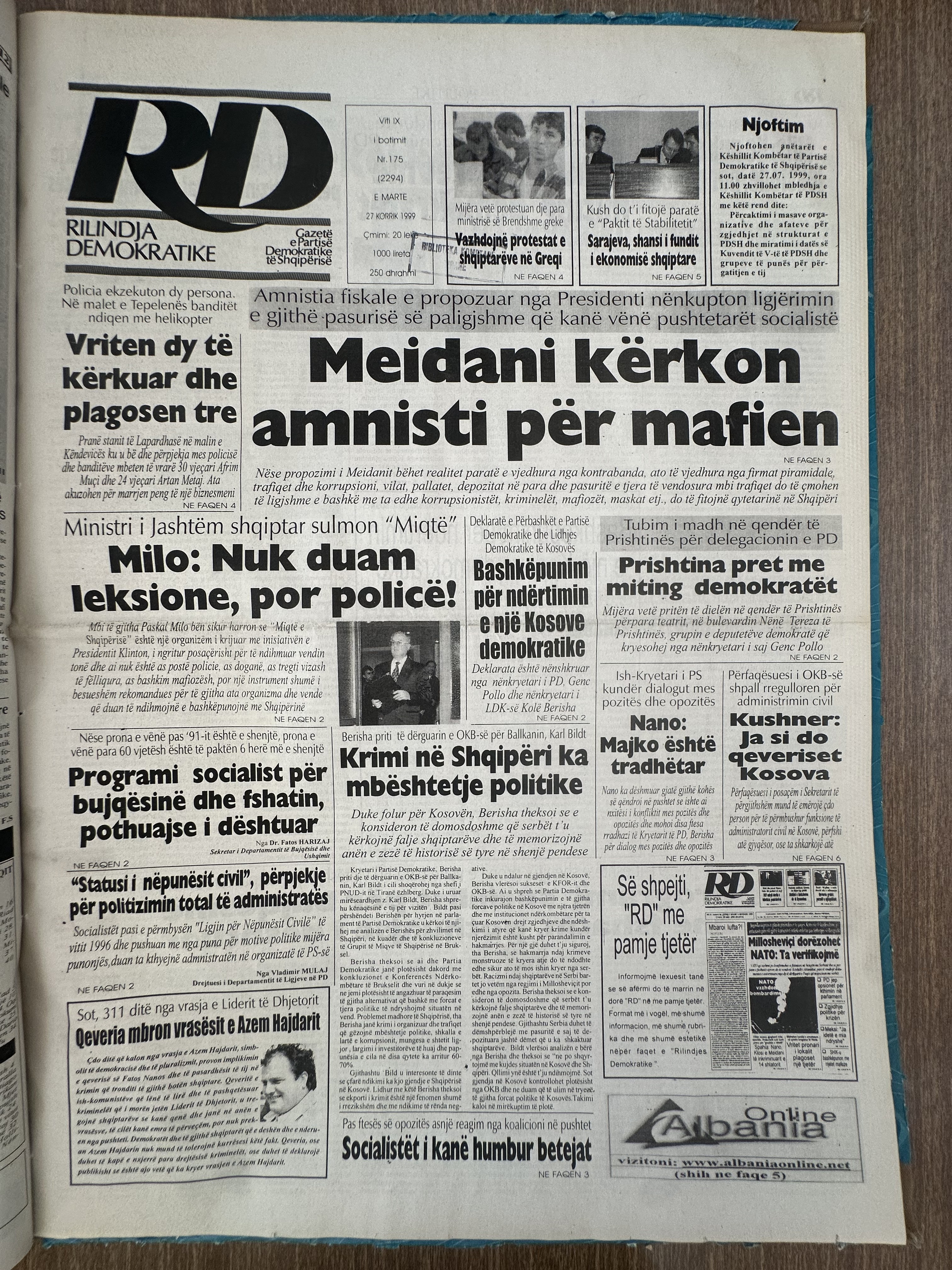 Rilindja Demokratike 1999-07-27