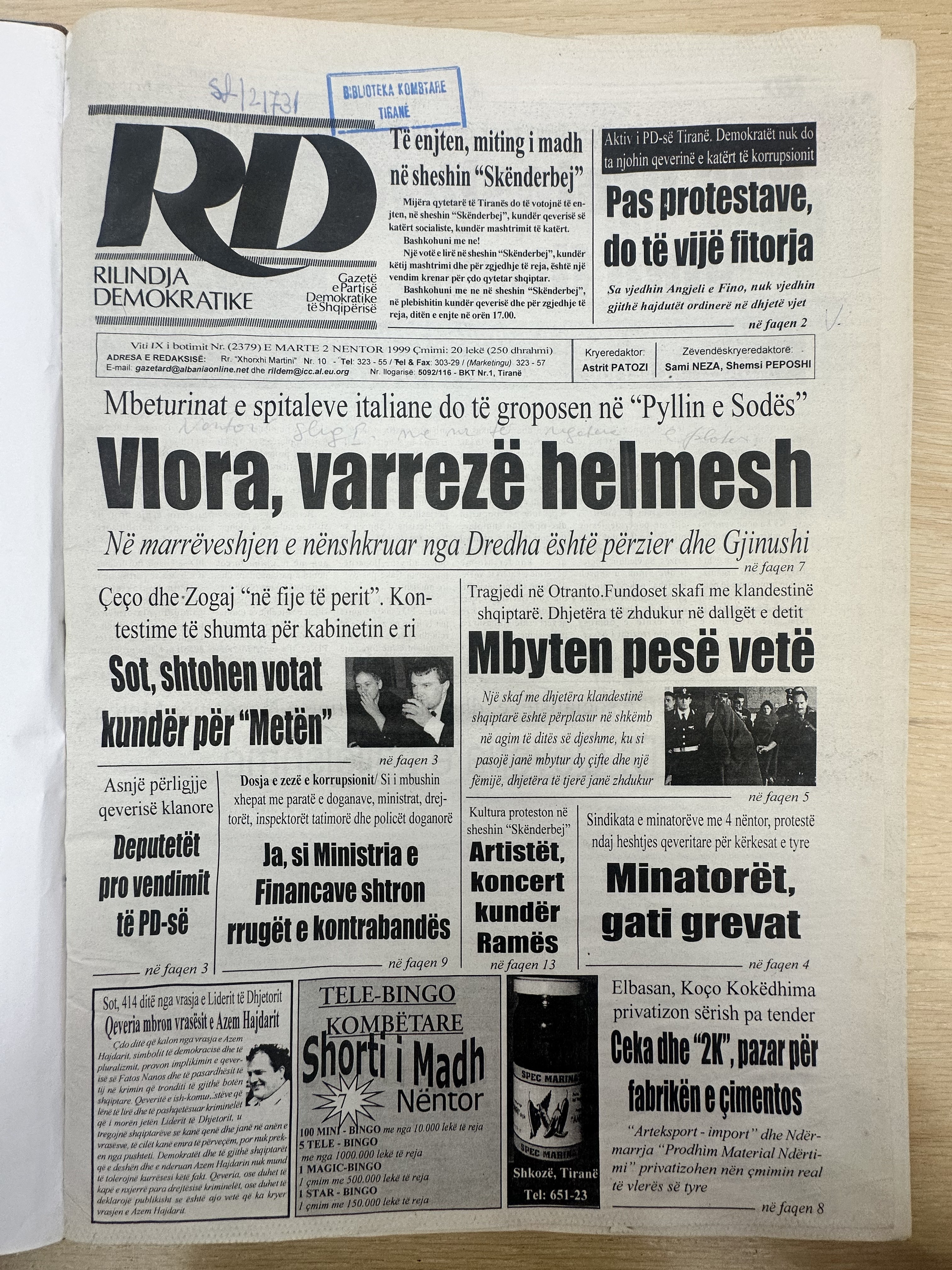 Rilindja Demokratike 1999-11-02