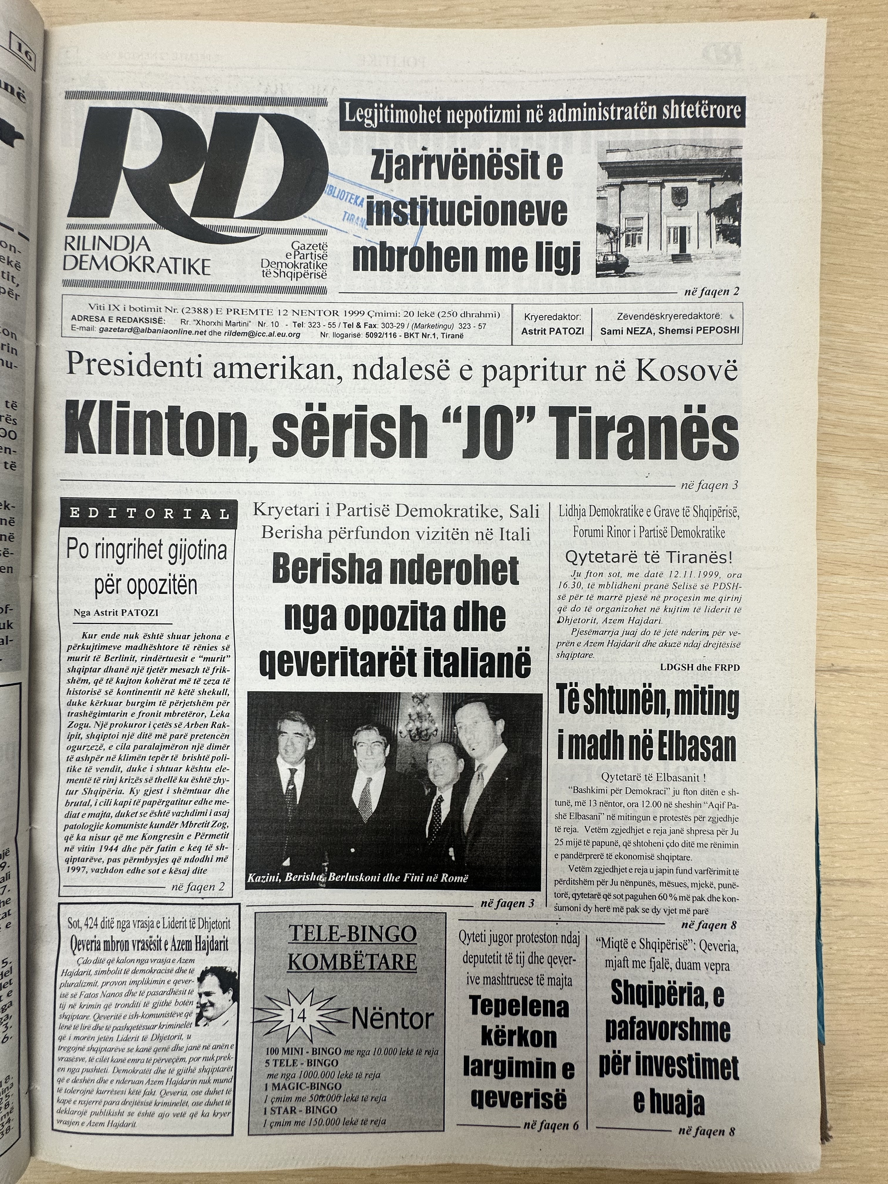 Rilindja Demokratike 1999-11-12