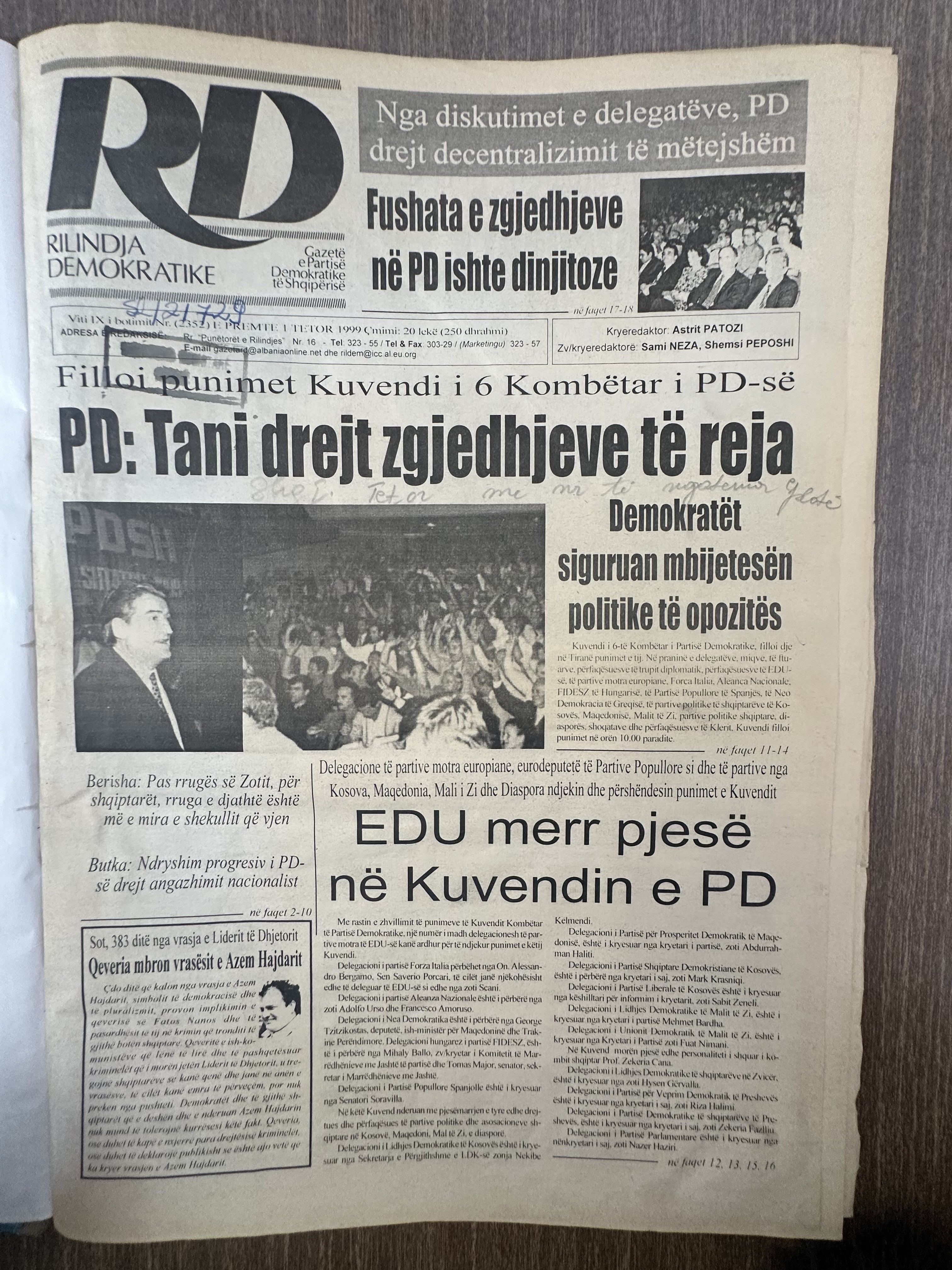 Rilindja Demokratike 1999-03-16
