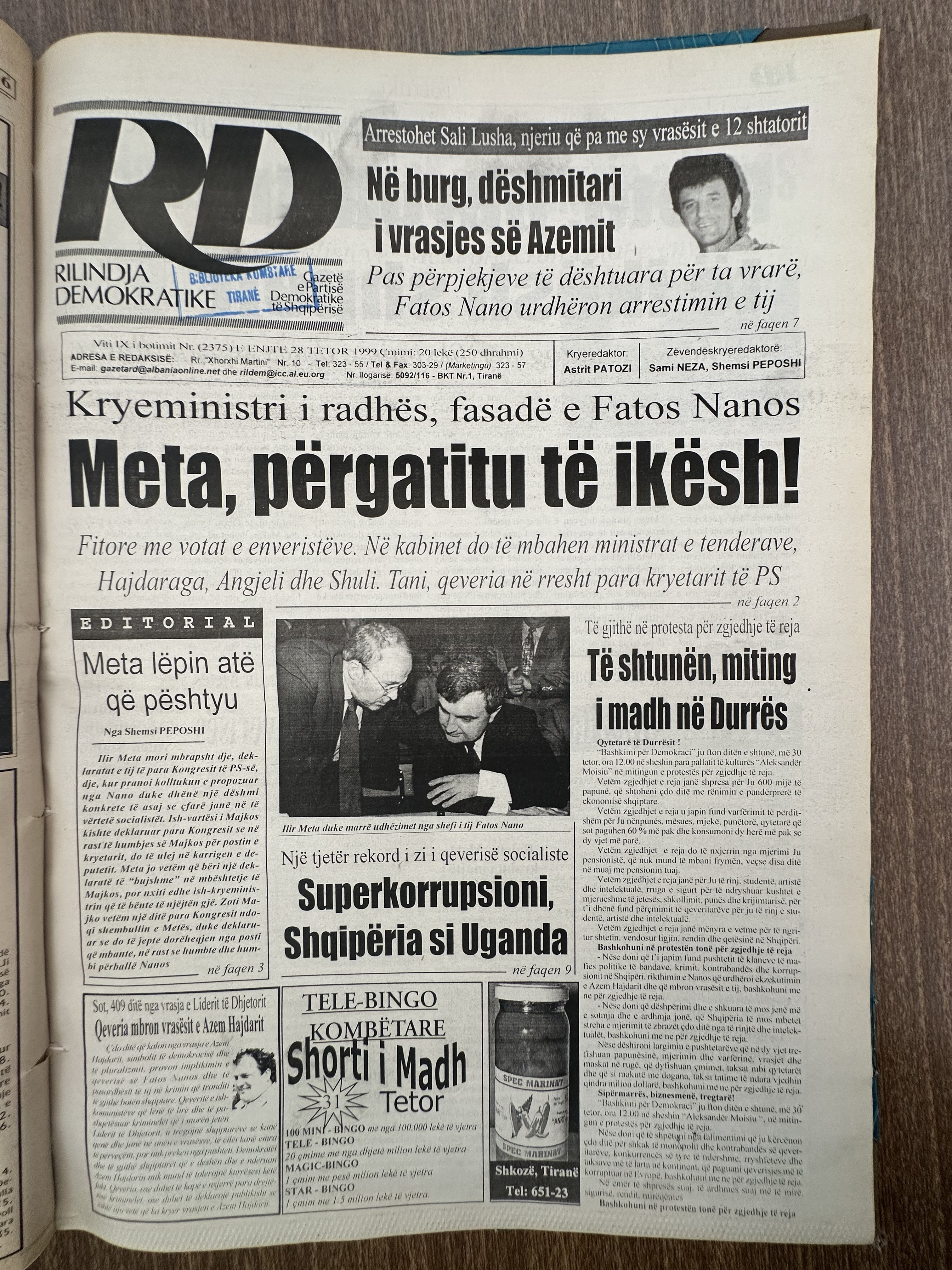 Rilindja Demokratike 1999-10-28