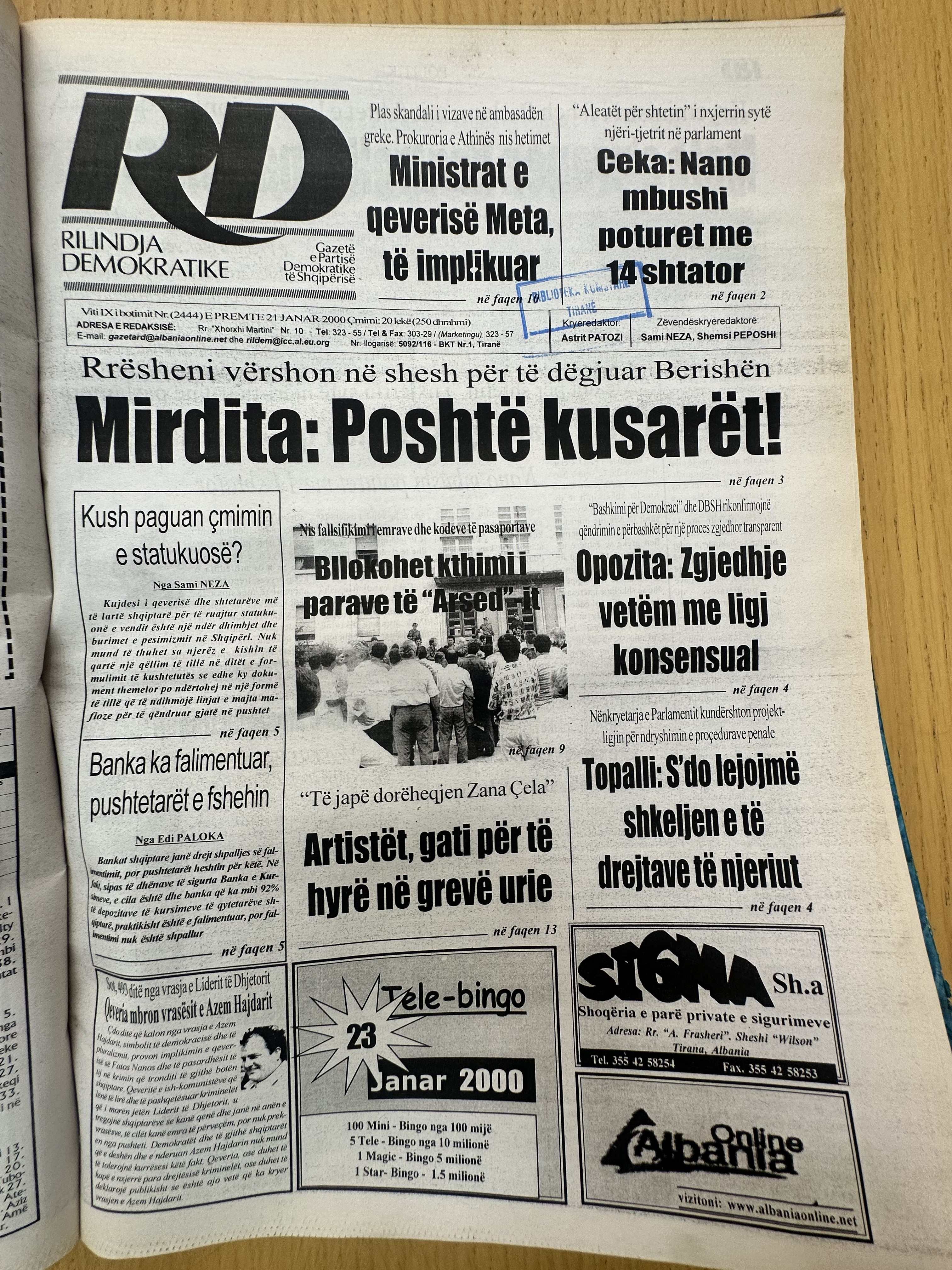 Rilindja Demokratike 2000-01-21