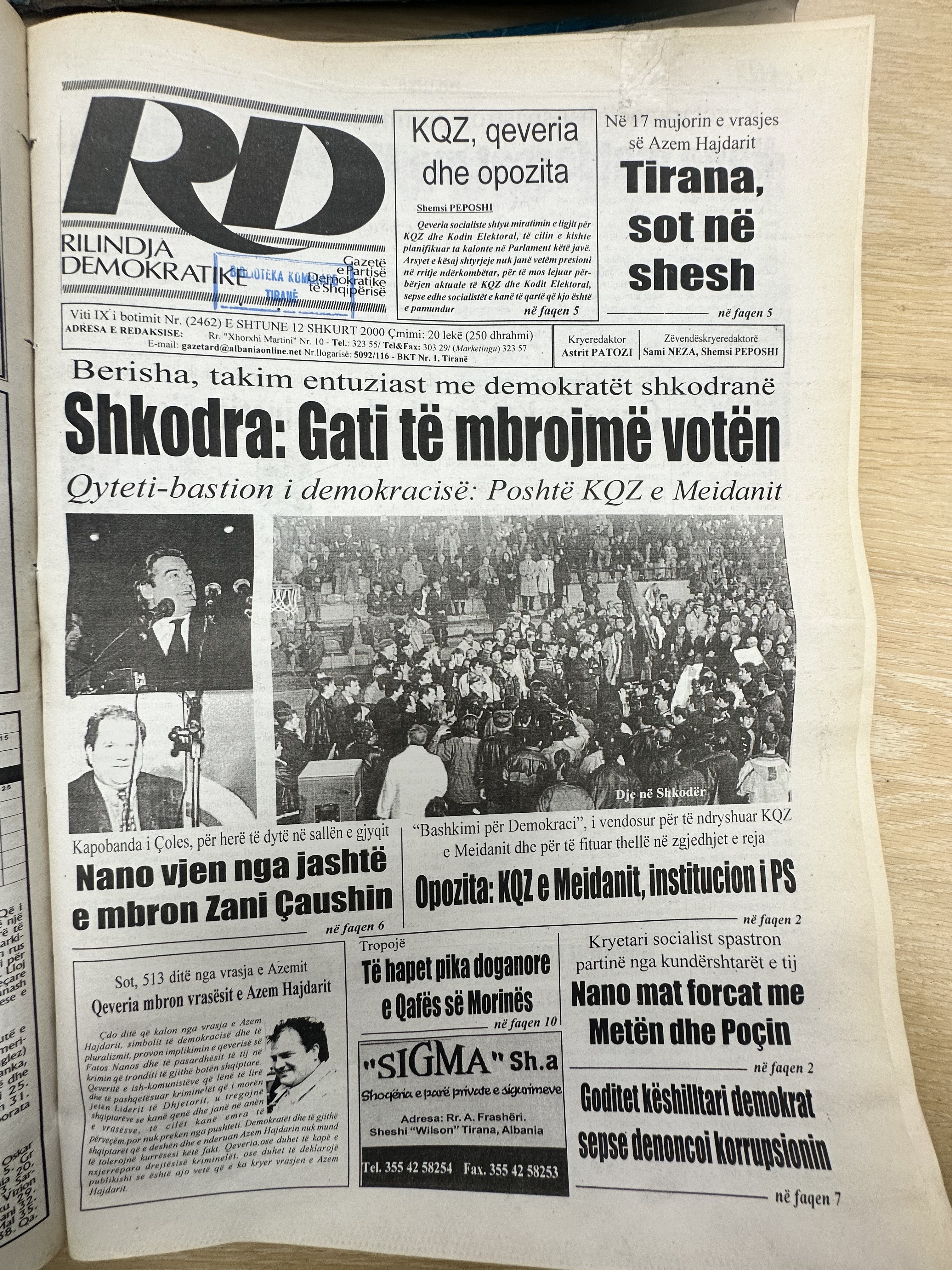 Rilindja Demokratike 2000-10-20
