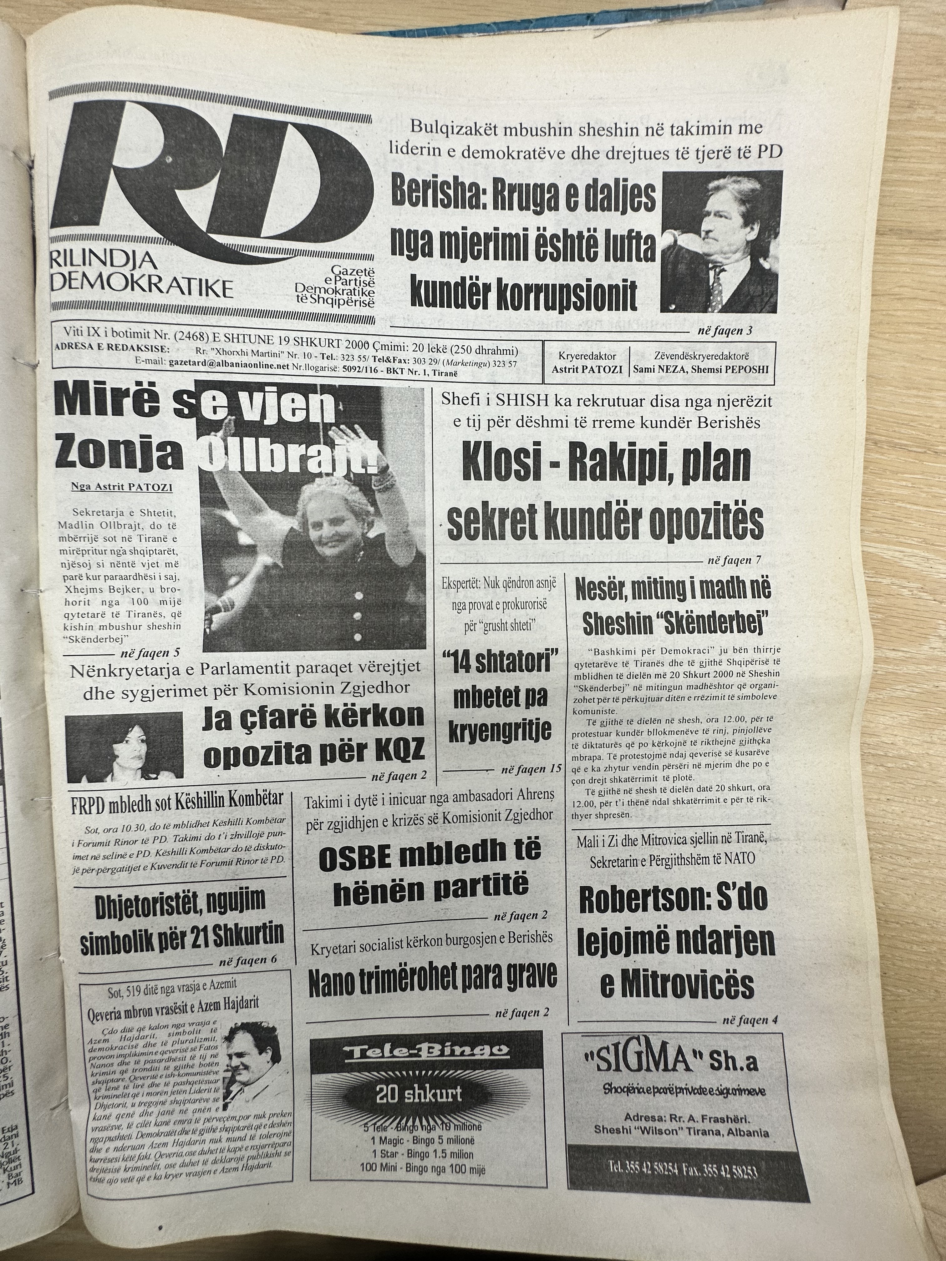Rilindja Demokratike 2000-02-19