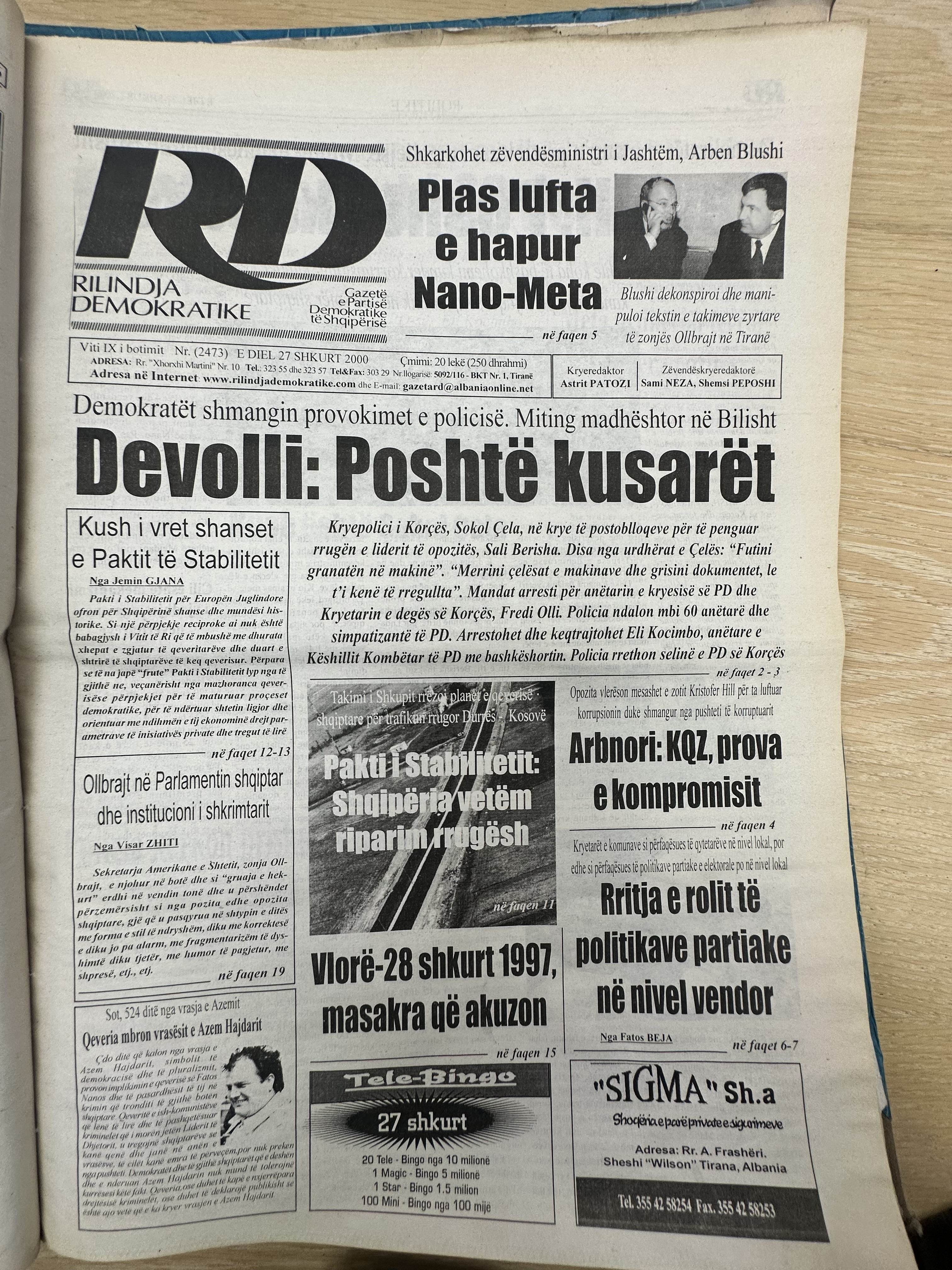 Rilindja Demokratike 2000-02-27
