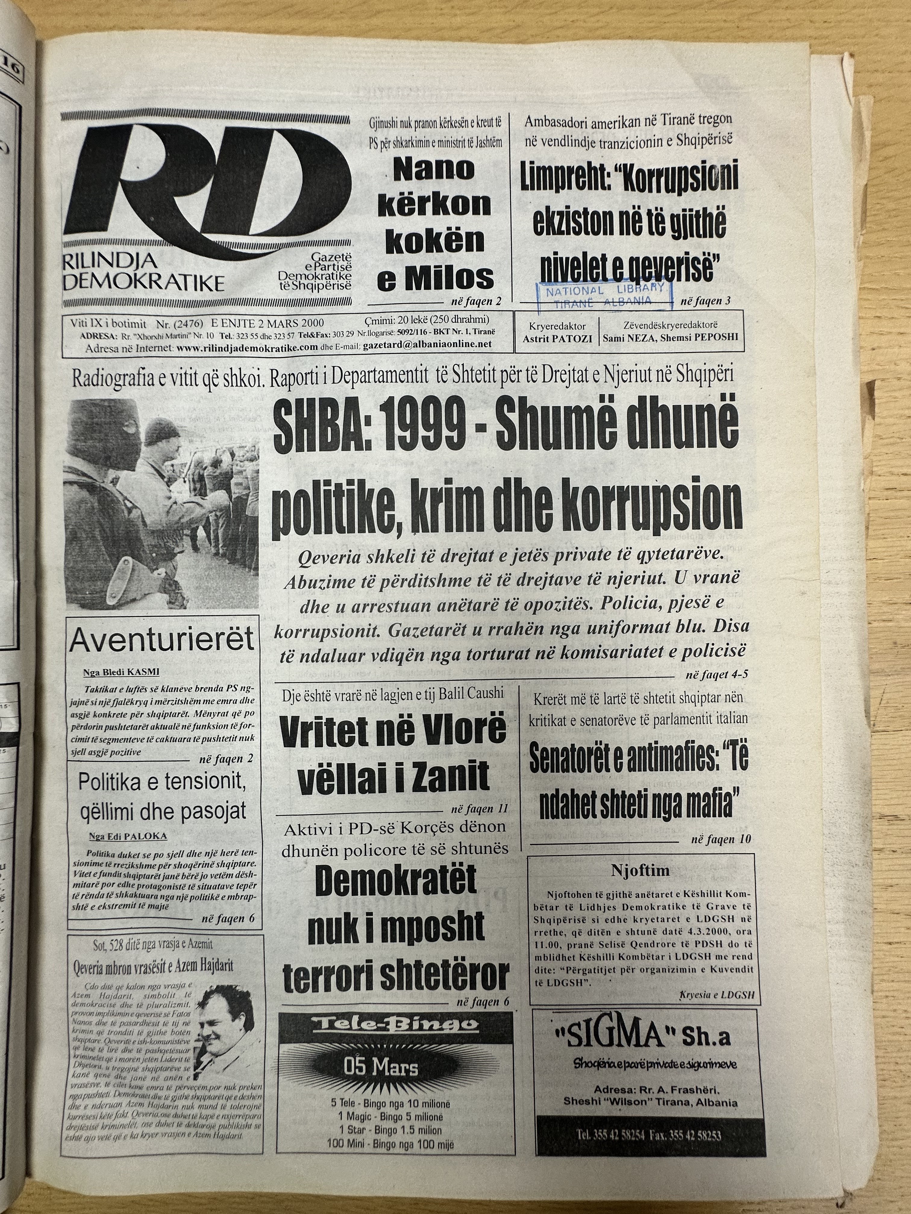 Rilindja Demokratike 2000-03-02