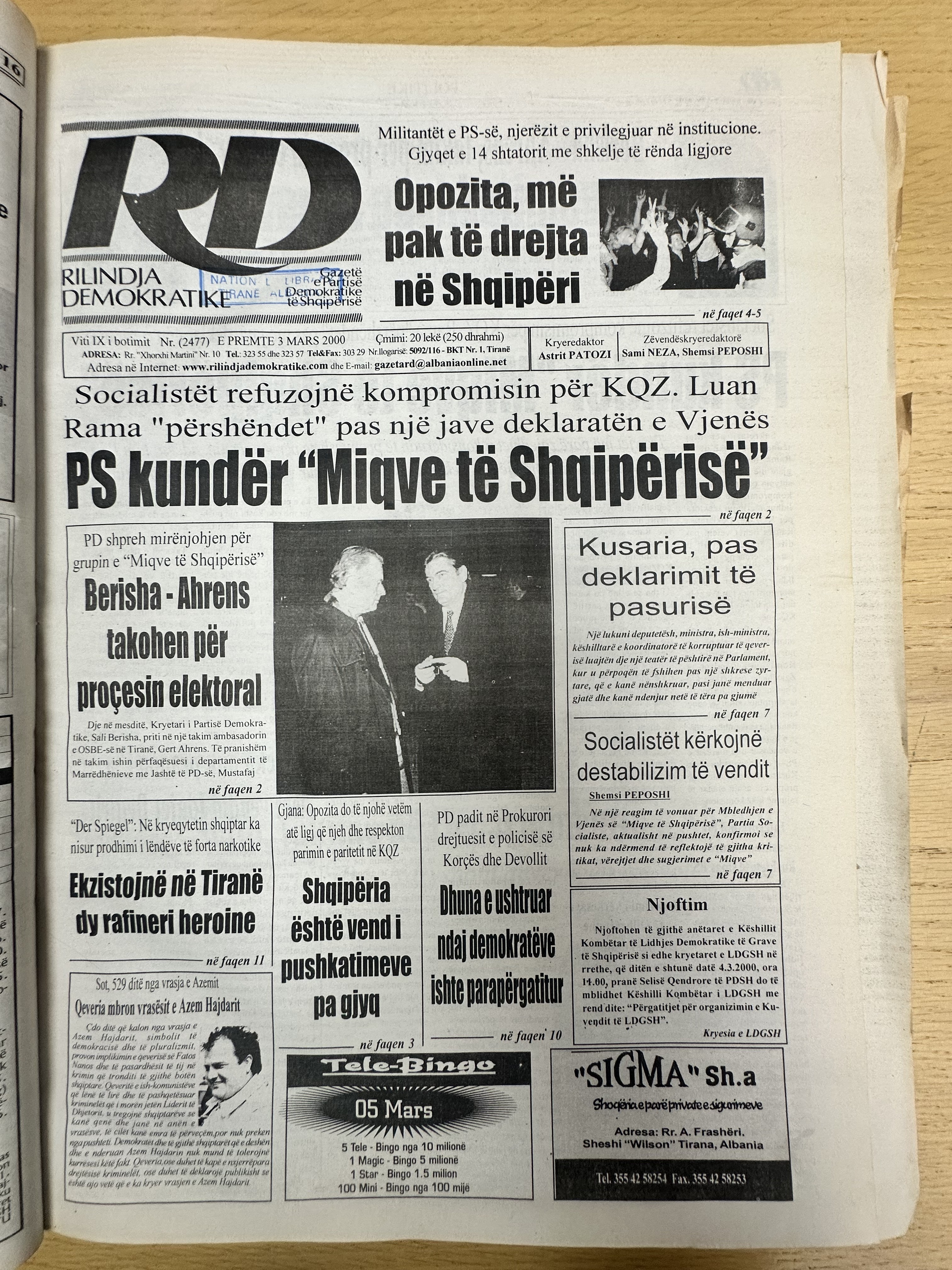 Rilindja Demokratike 2000-03-03
