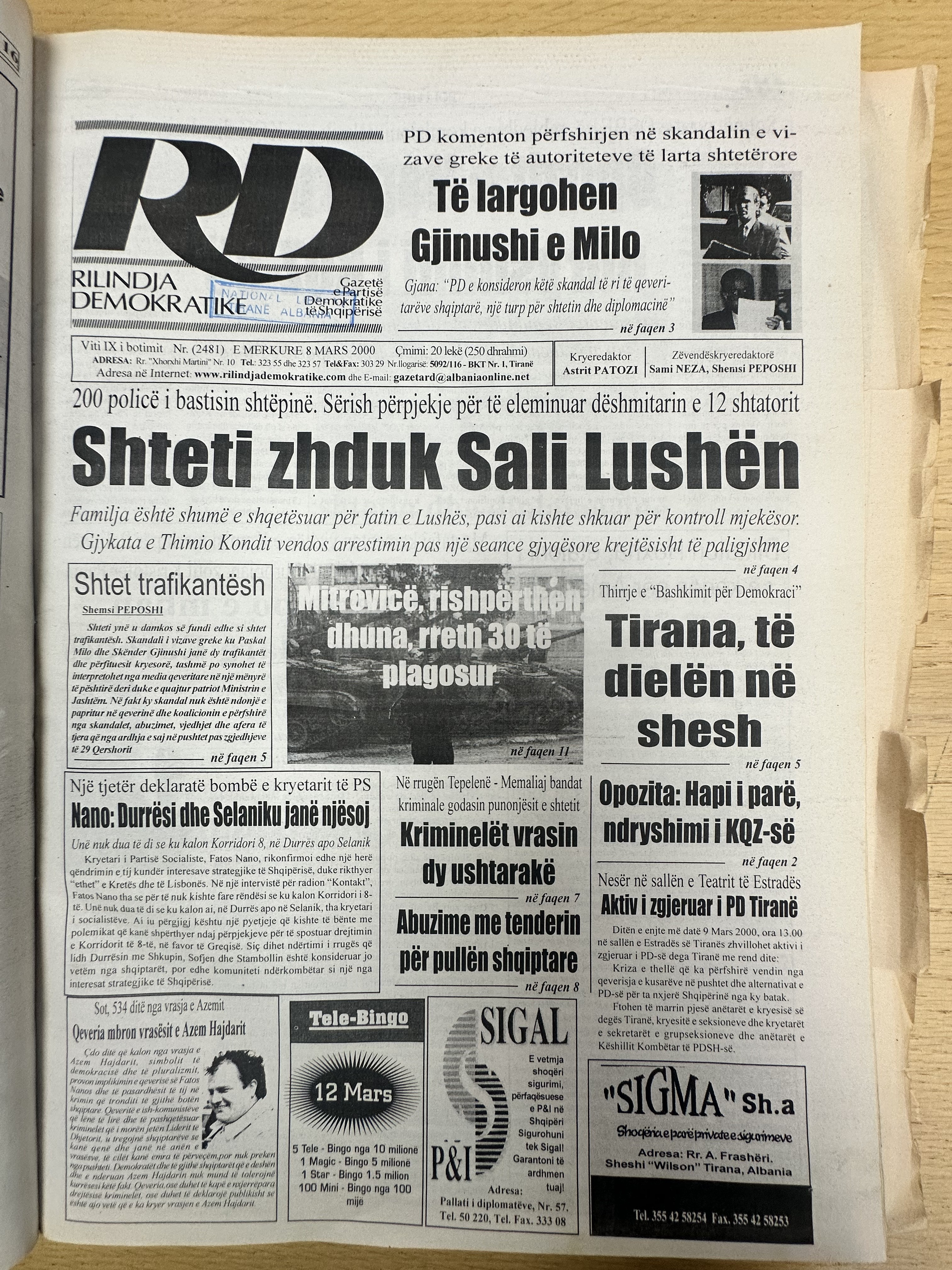 Rilindja Demokratike 2000-03-08