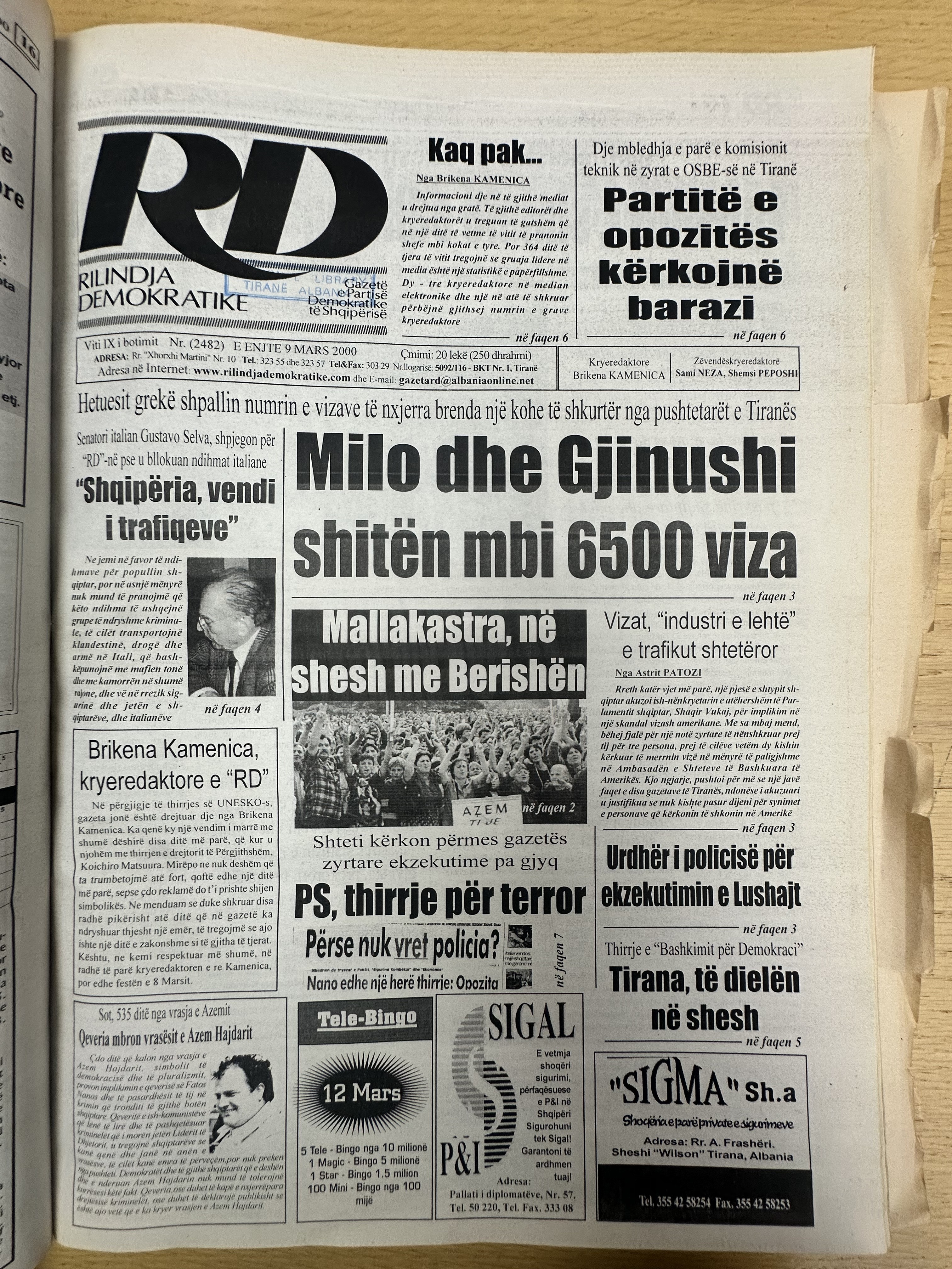 Rilindja Demokratike 2000-03-09