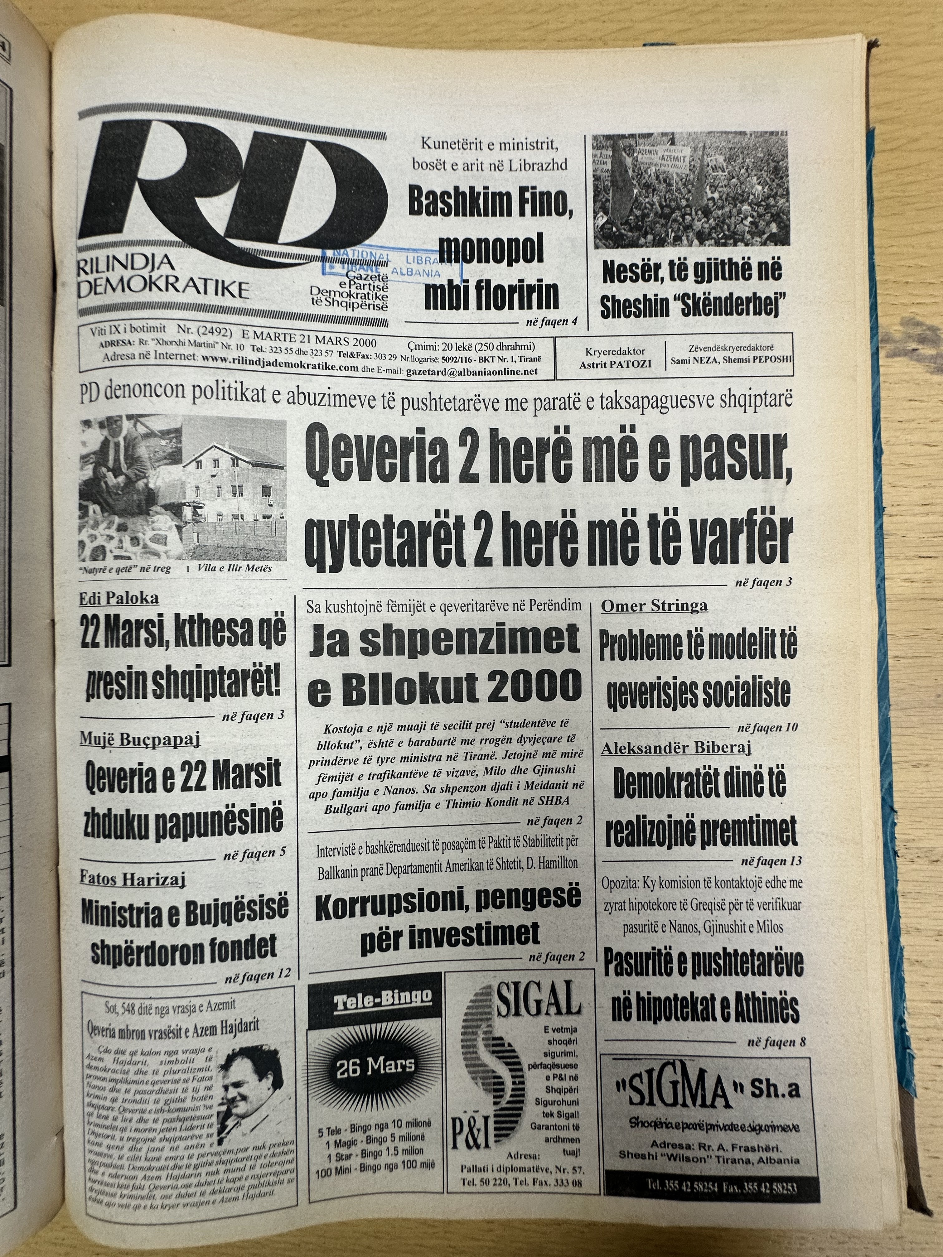 Rilindja Demokratike 2000-03-21