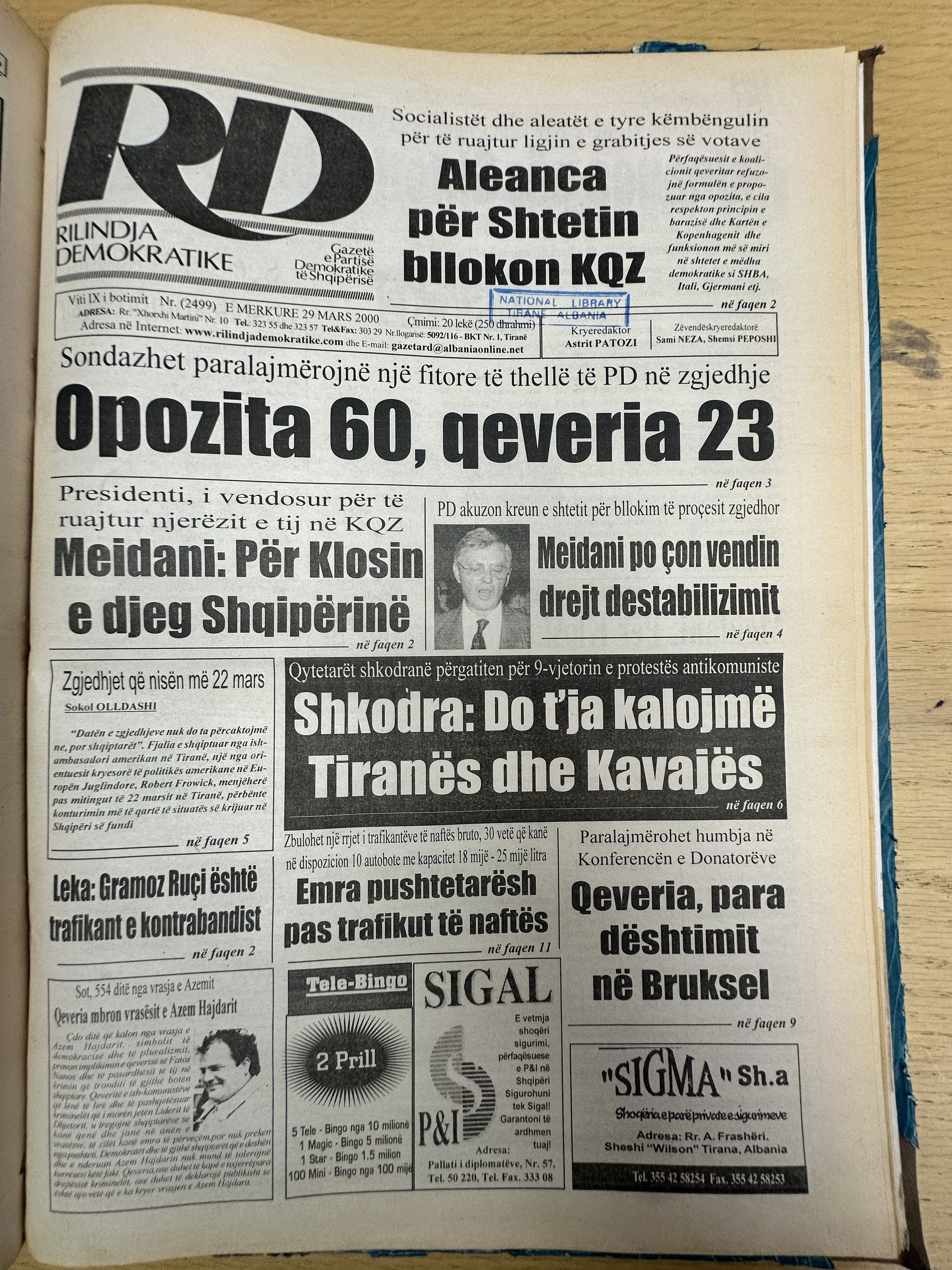 Rilindja Demokratike 2000-03-29