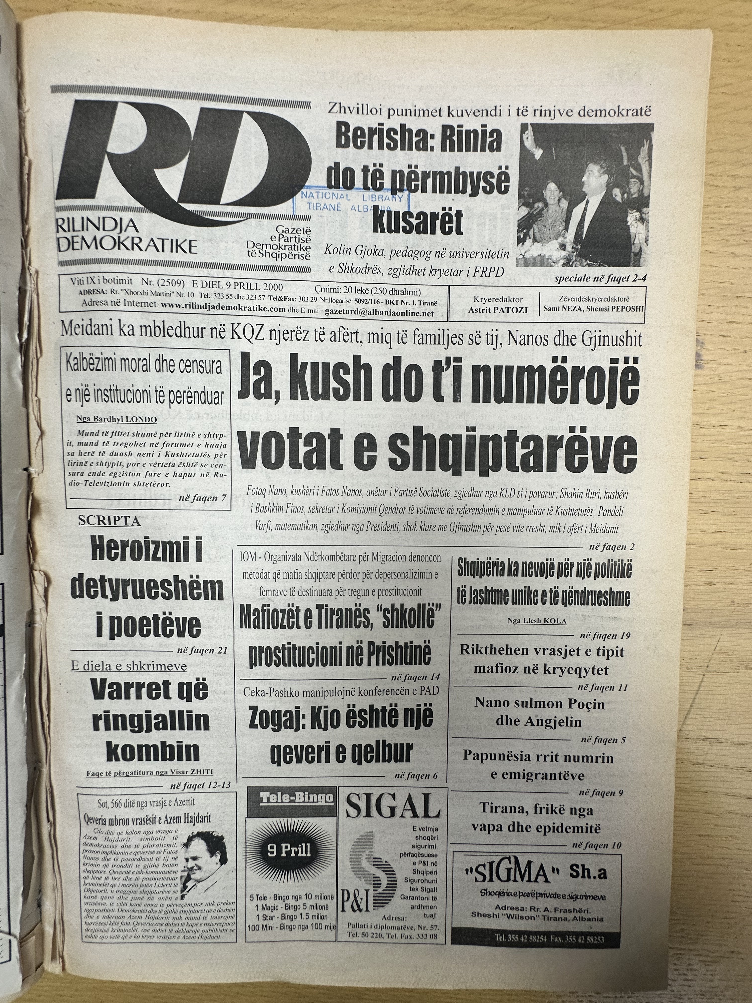 Rilindja Demokratike 2000-04-09