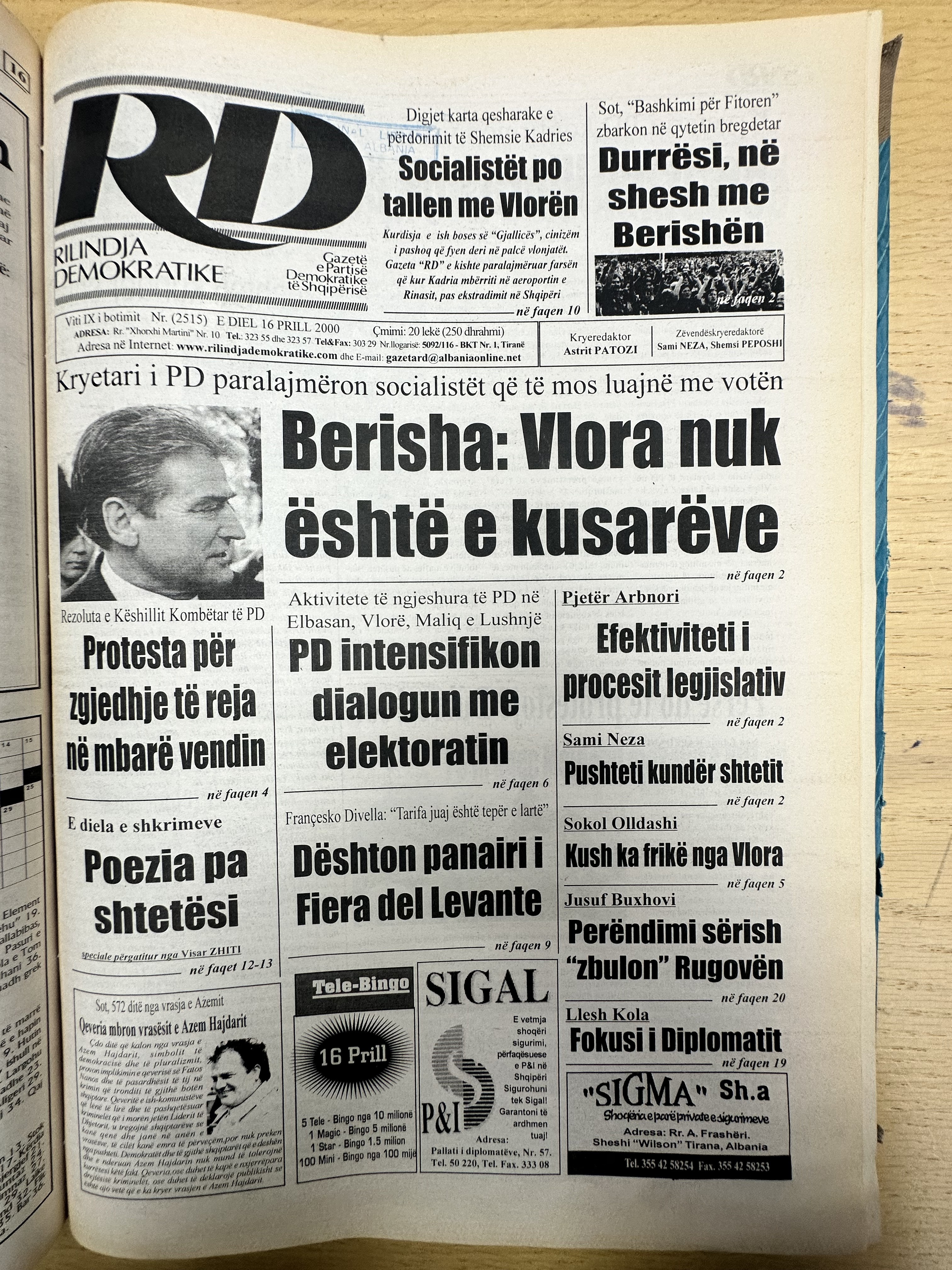 Rilindja Demokratike 2000-04-16