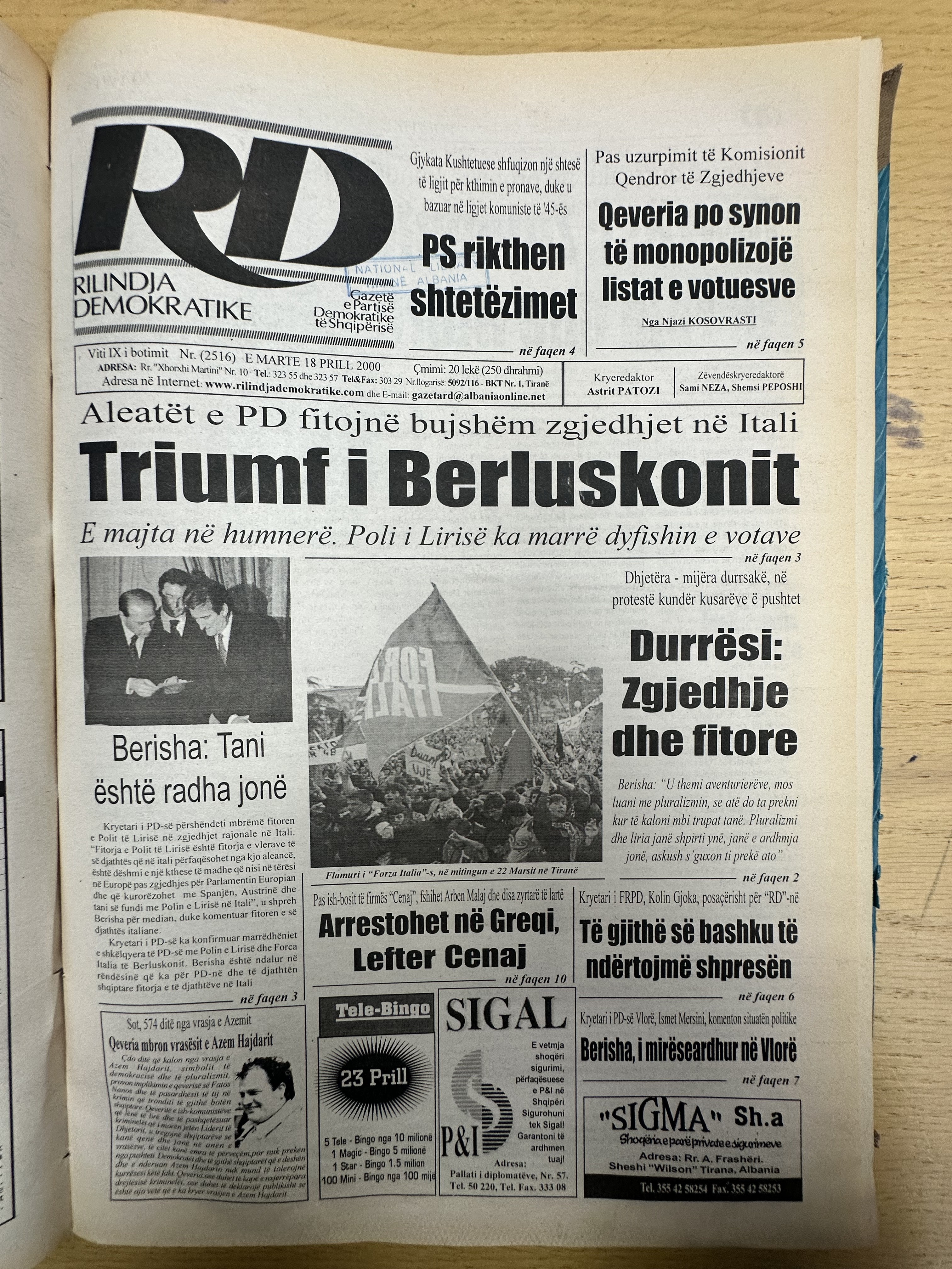 Rilindja Demokratike 2000-04-18