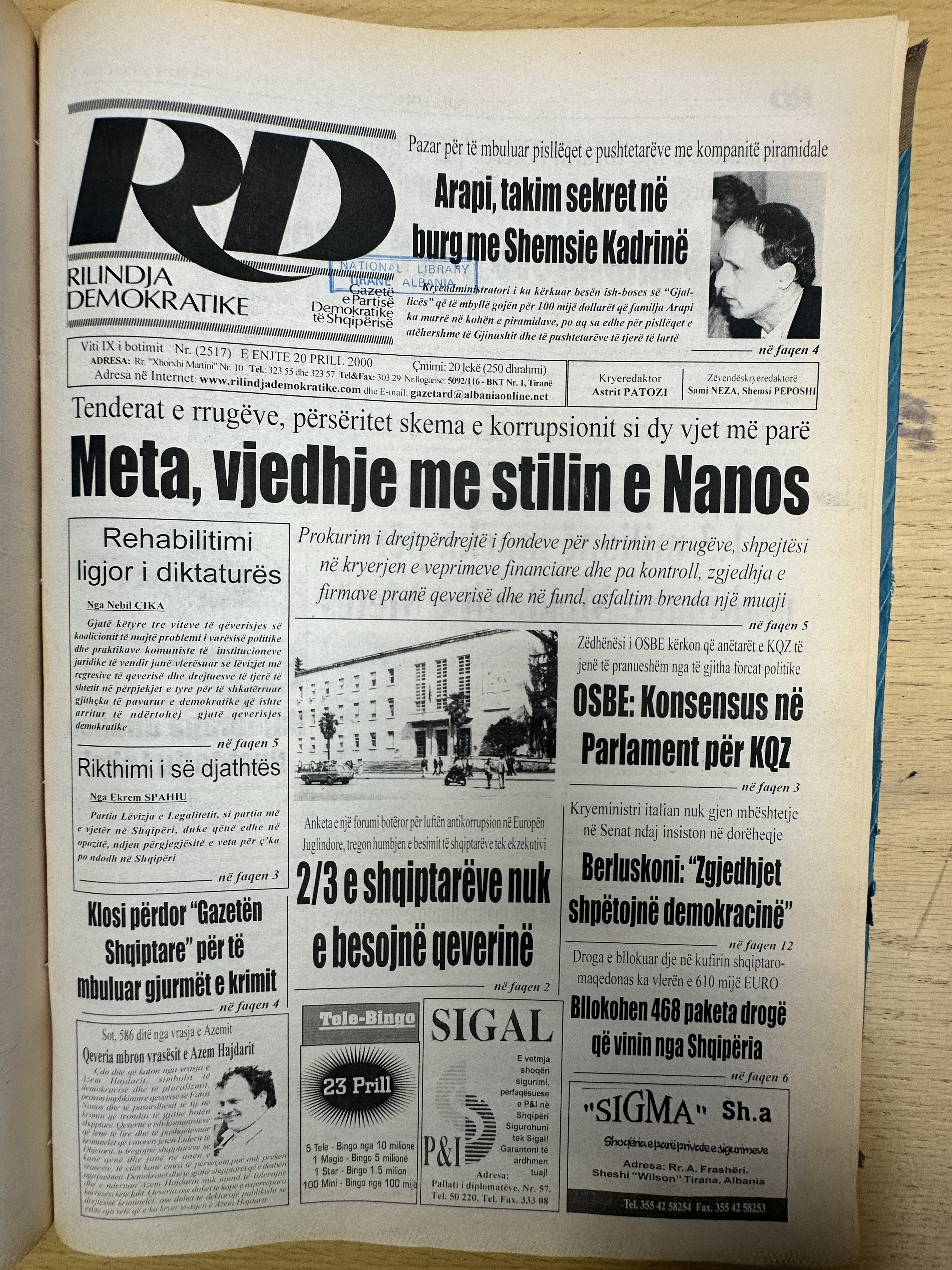 Rilindja Demokratike 2000-04-20
