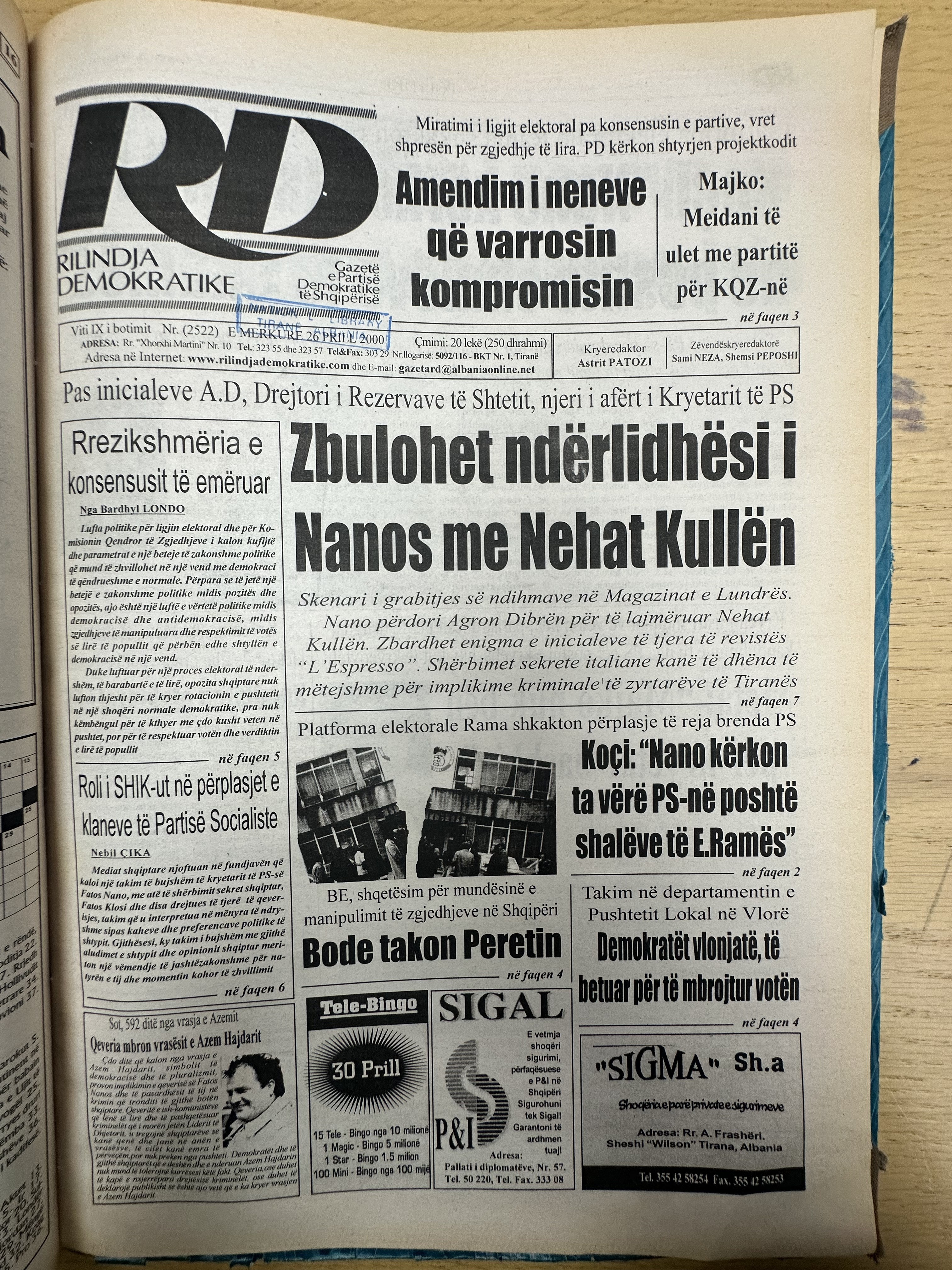 Rilindja Demokratike 2000-04-26