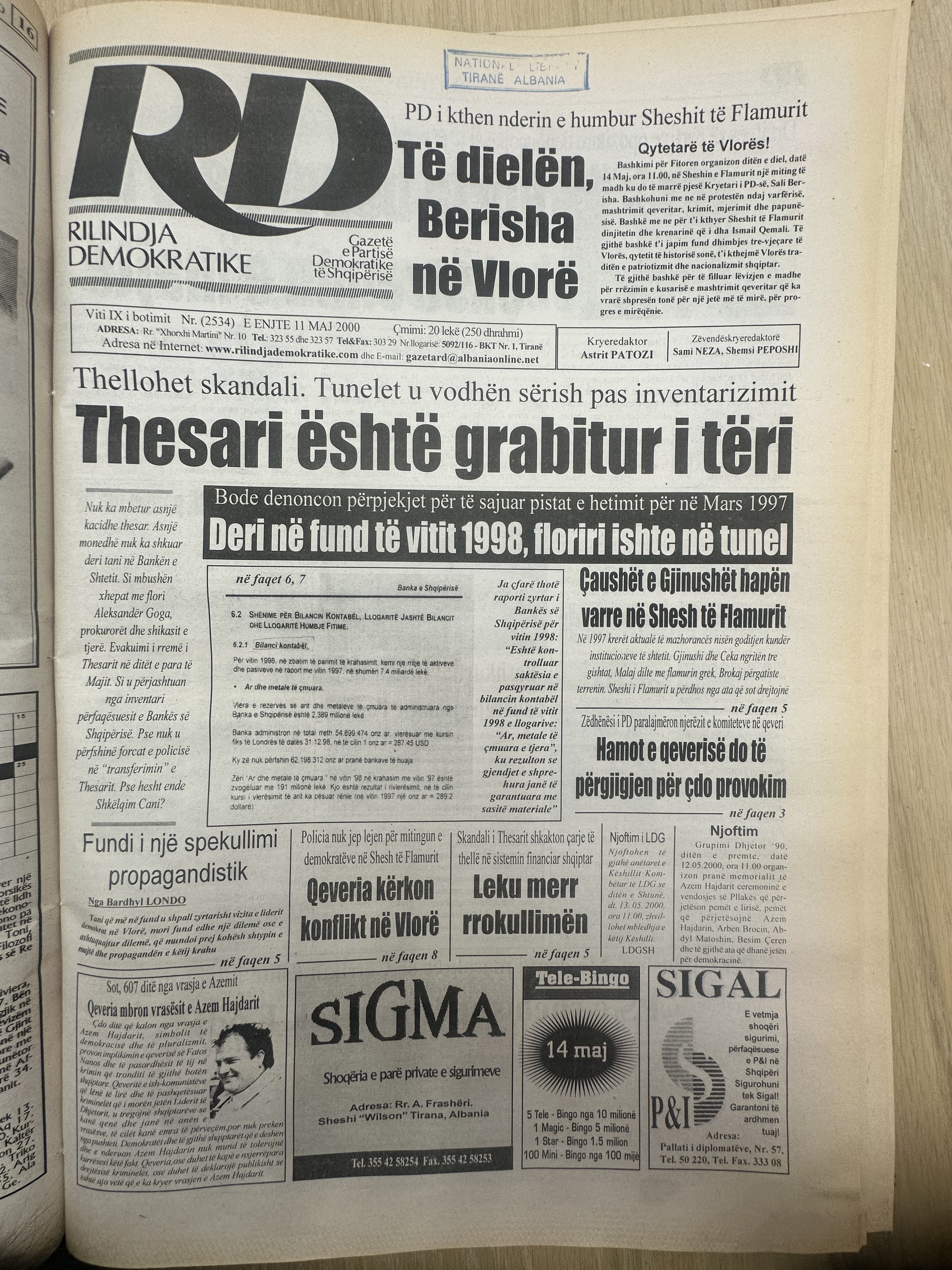 Rilindja Demokratike 2000-05-11