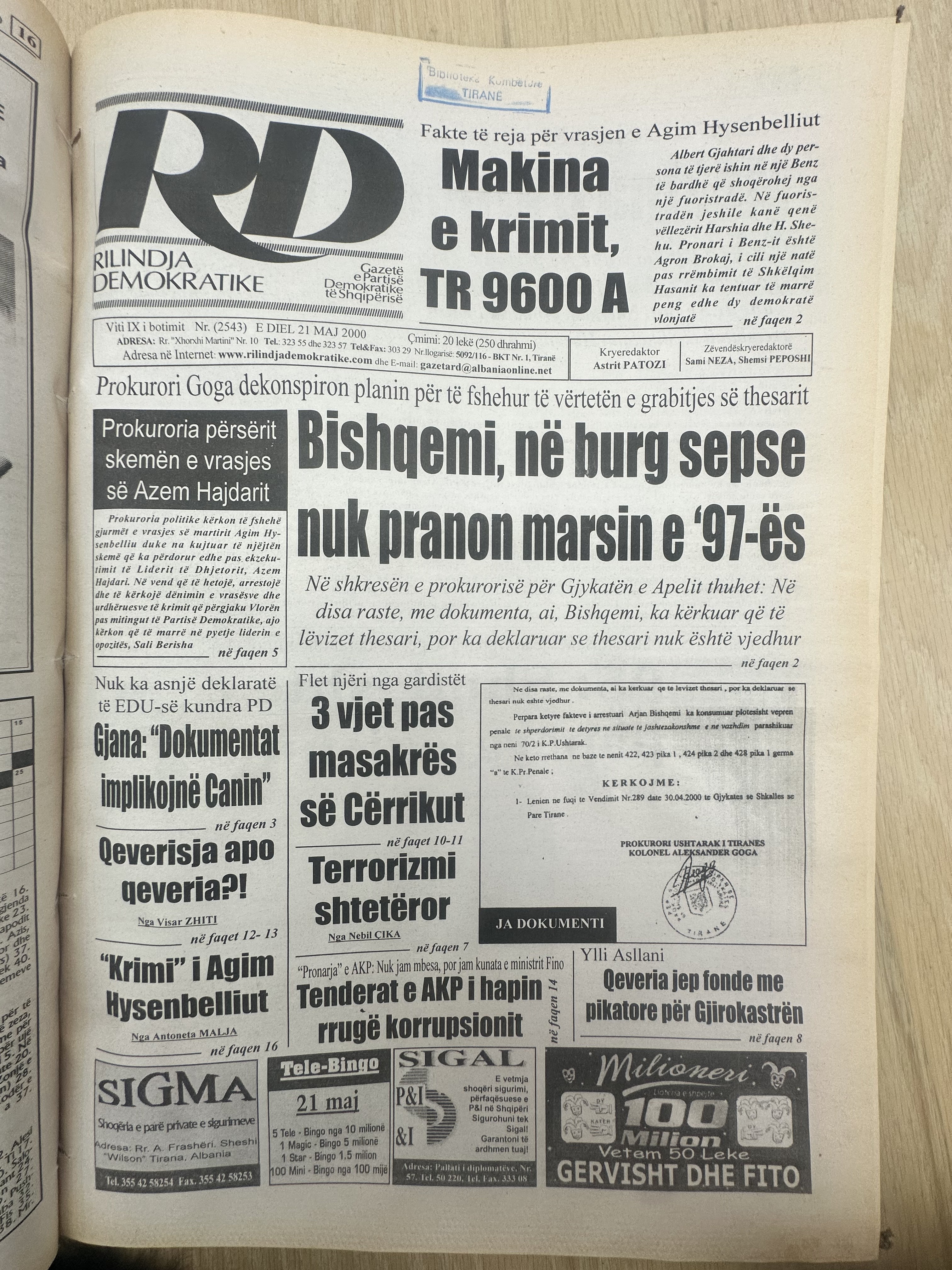 Rilindja Demokratike 2000-05-21
