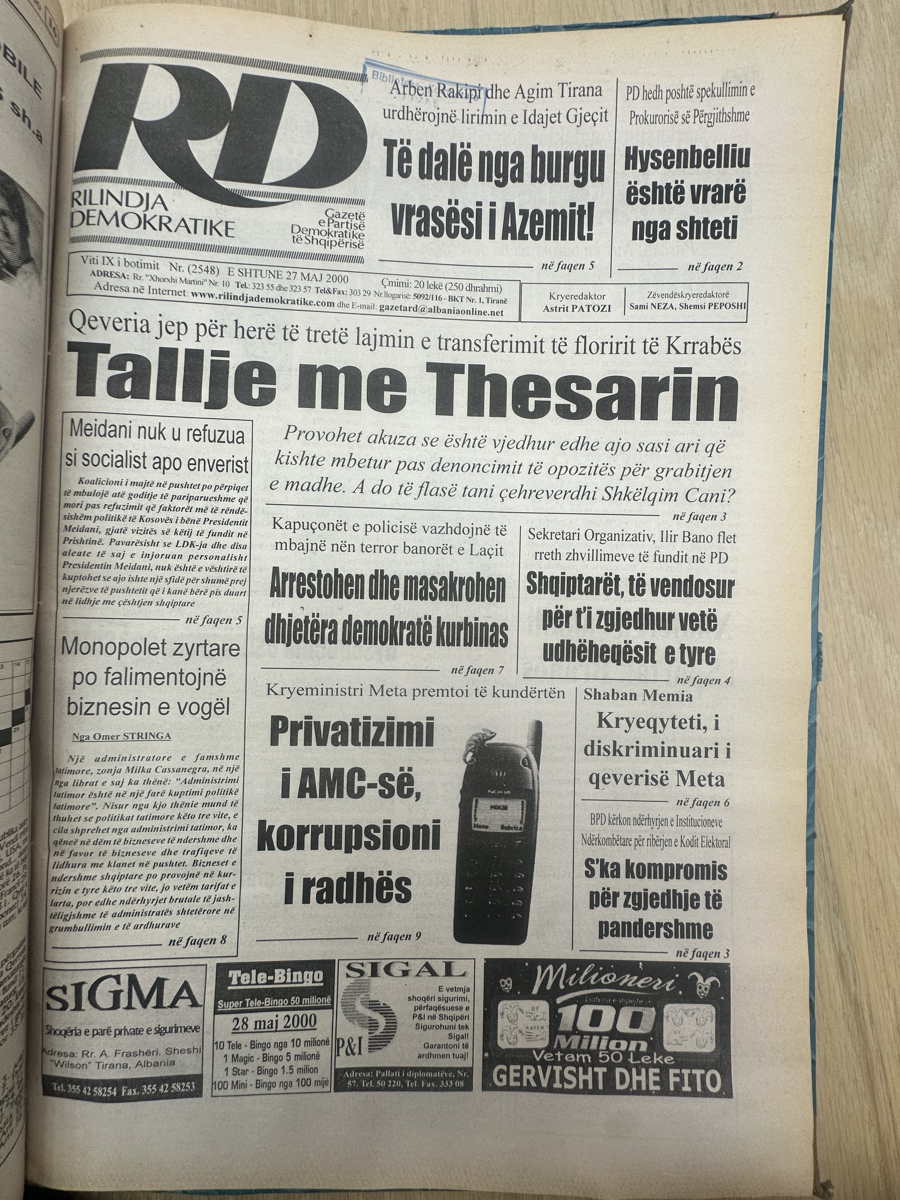 Rilindja Demokratike 2000-05-27