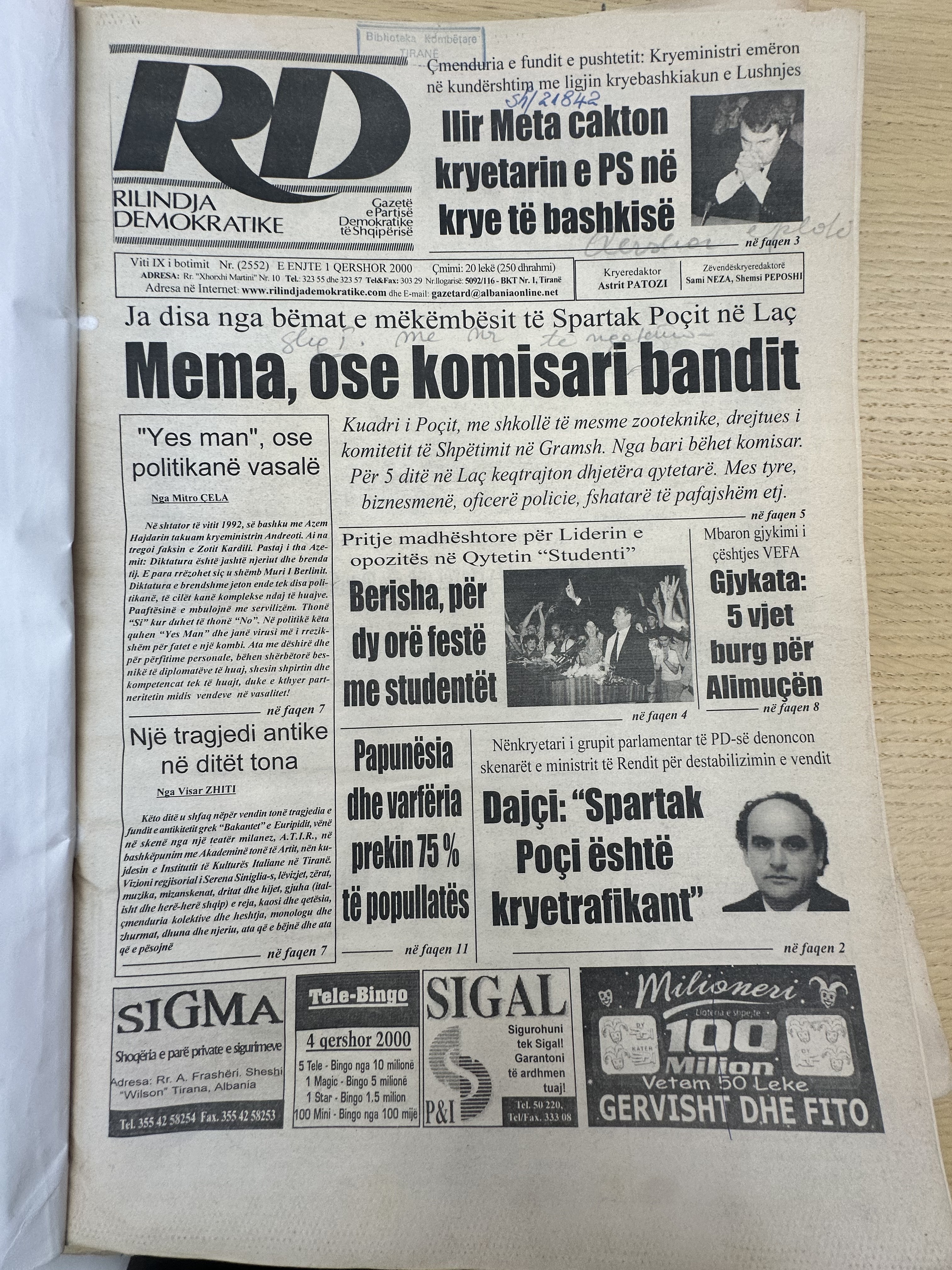 Rilindja Demokratike 2000-06-01