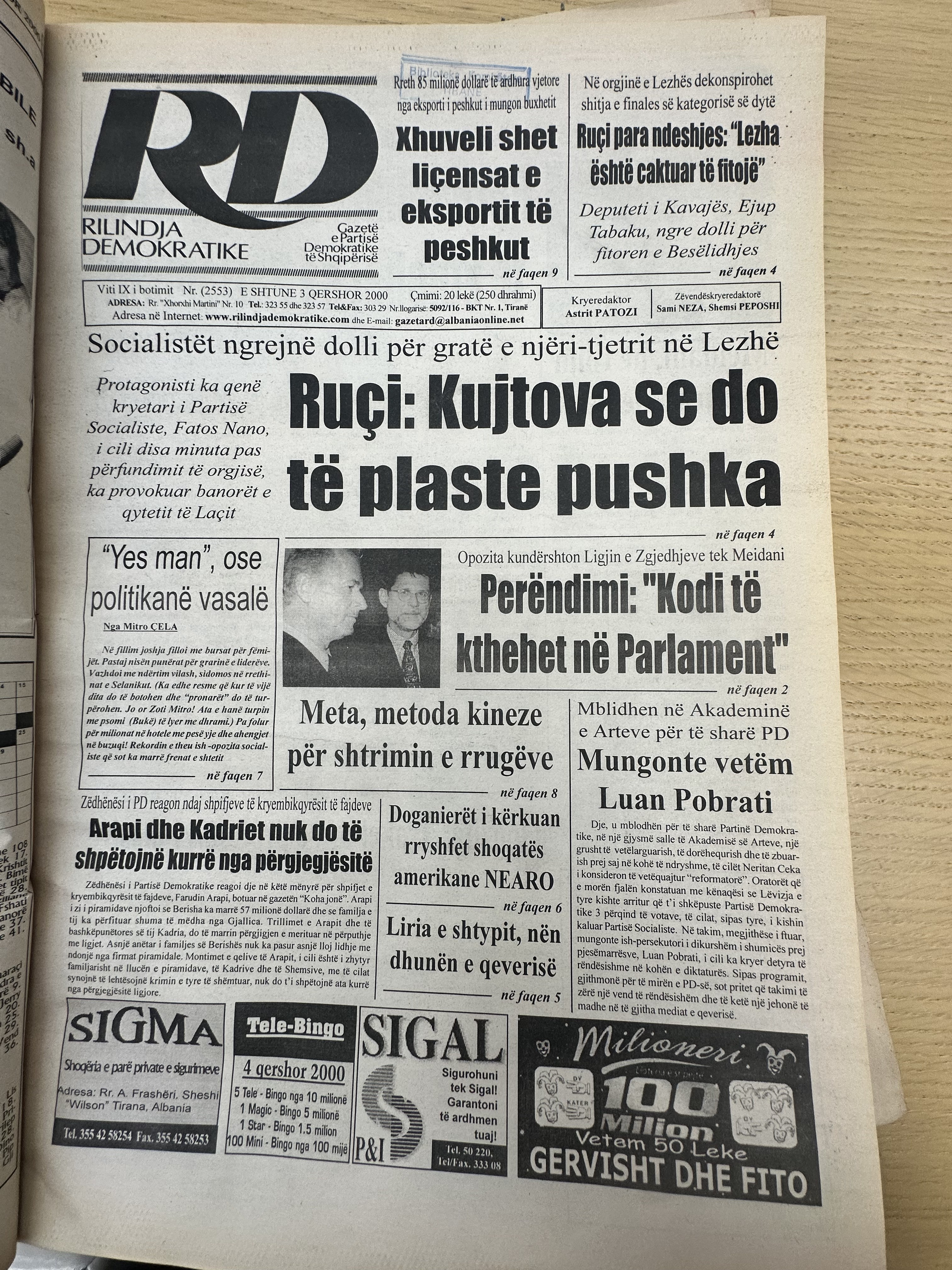 Rilindja Demokratike 2000-06-03