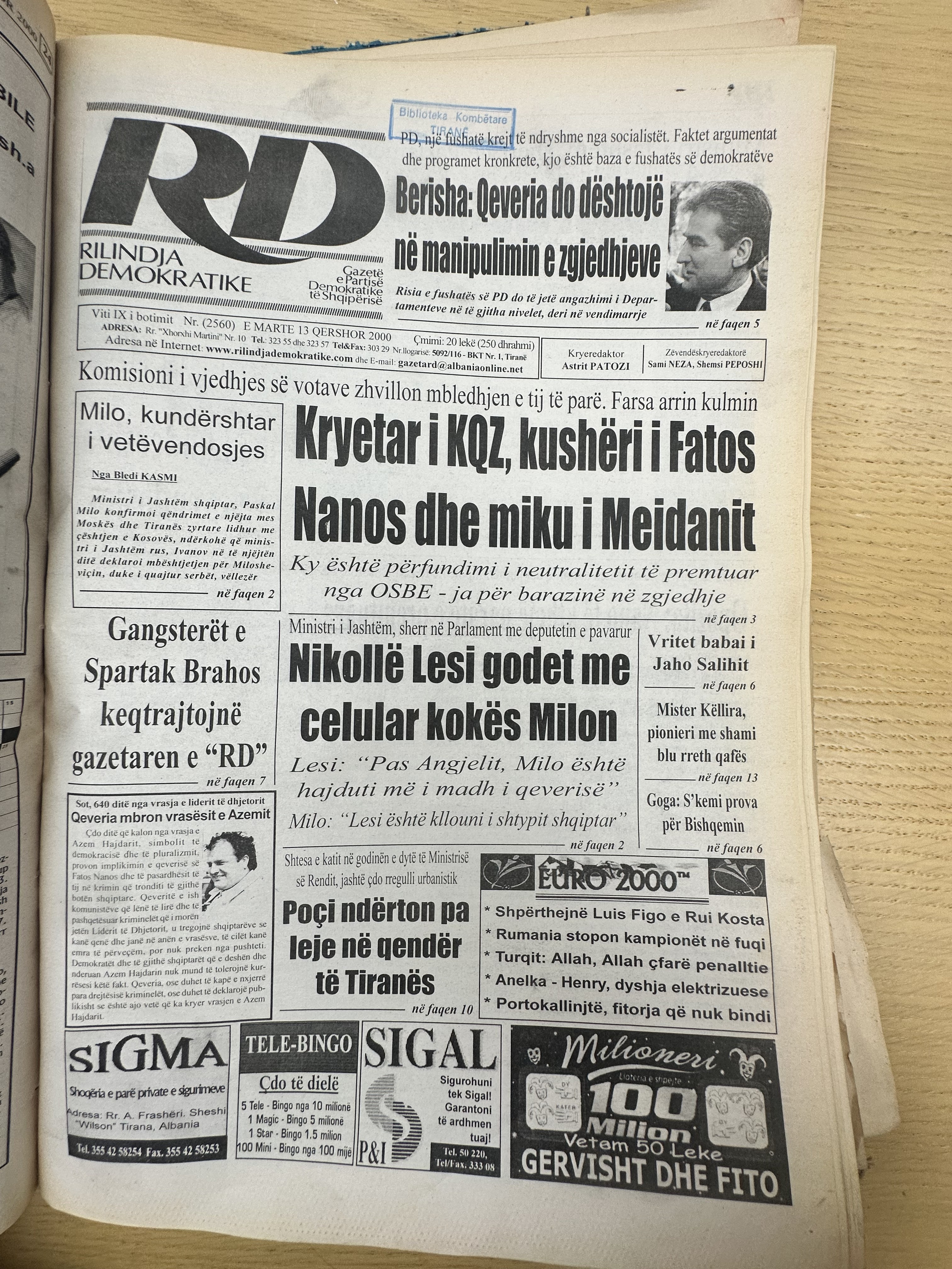 Rilindja Demokratike 2000-06-13