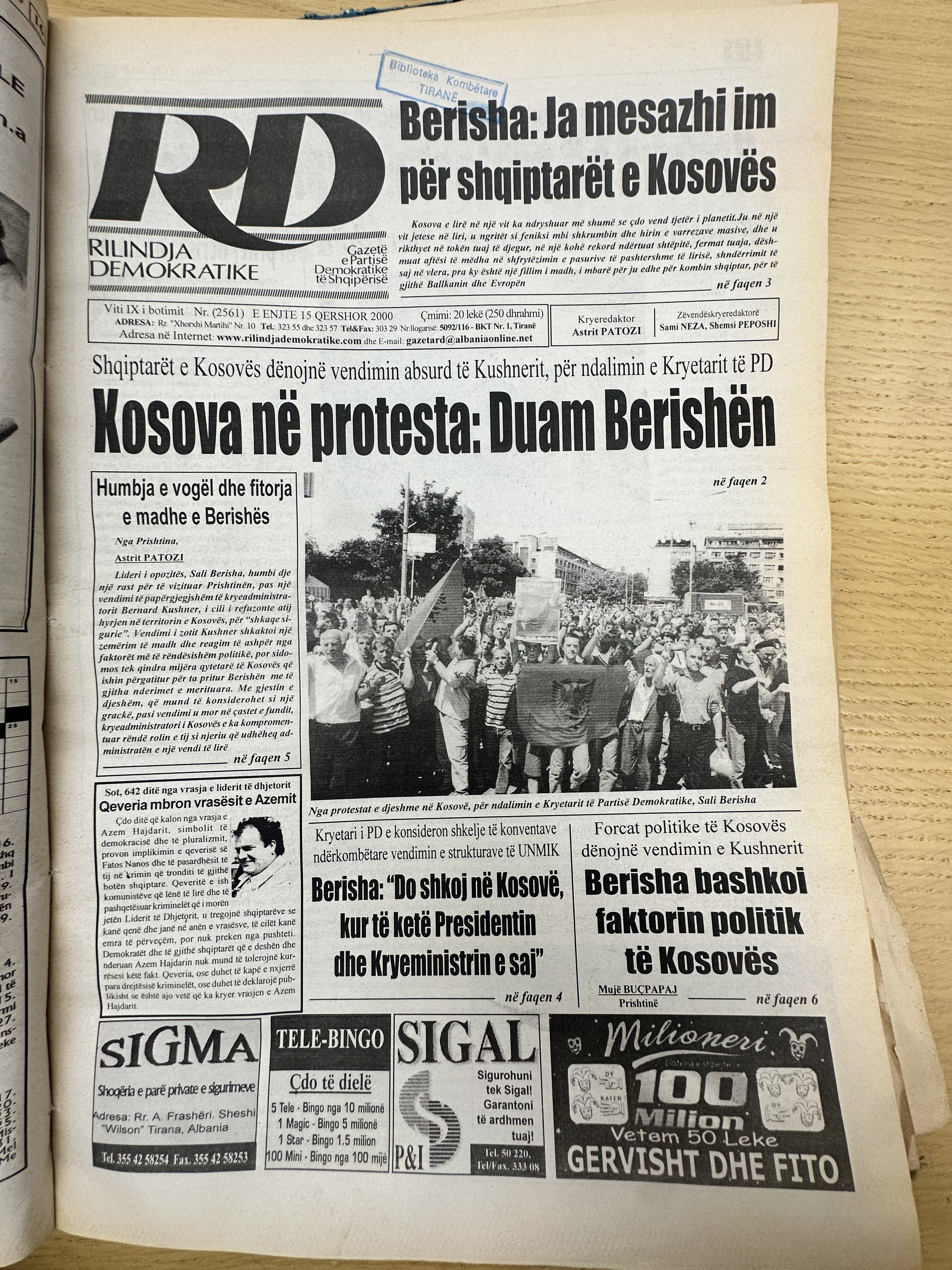 Rilindja Demokratike 2000-06-15