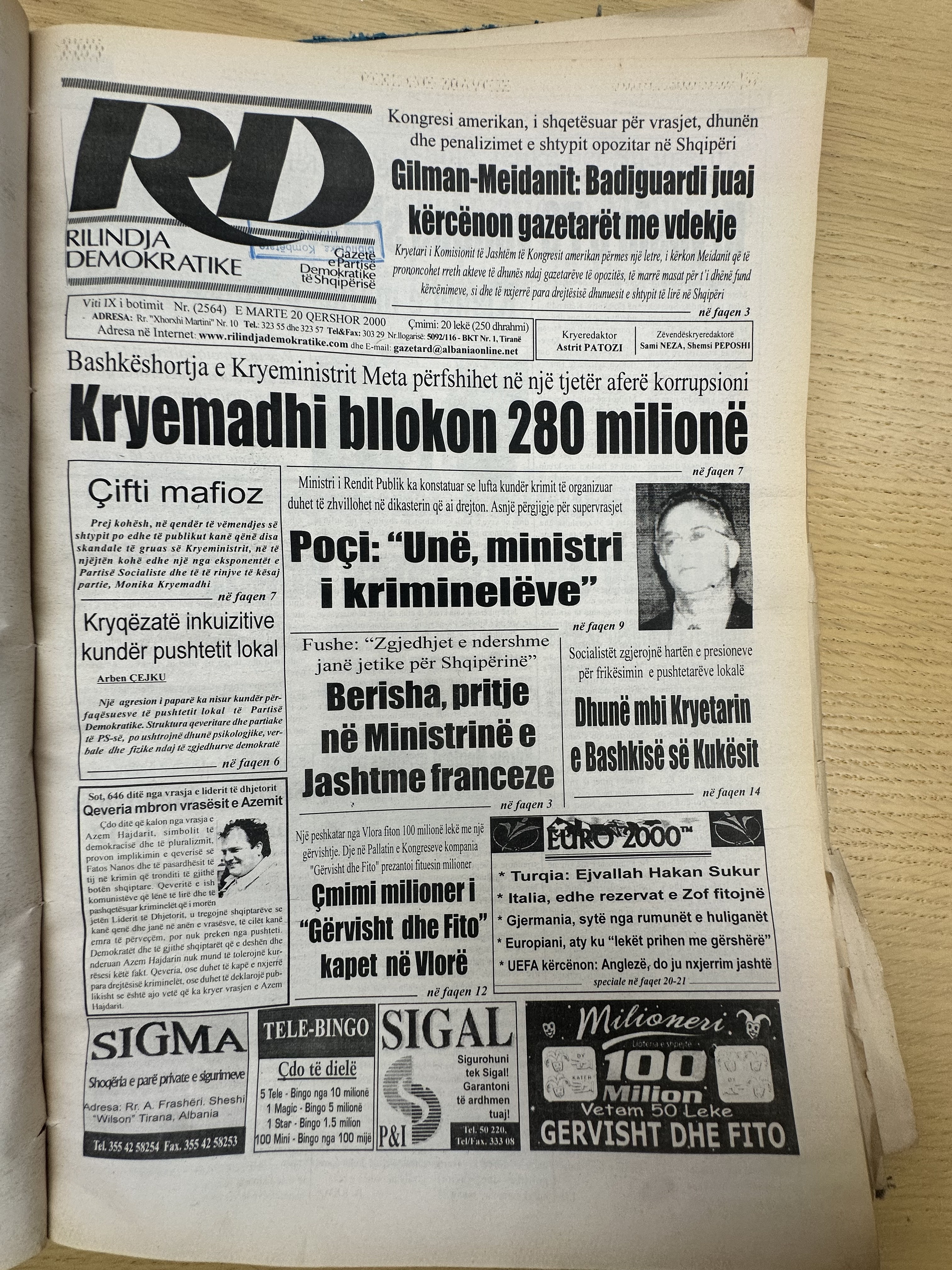 Rilindja Demokratike 2000-06-20