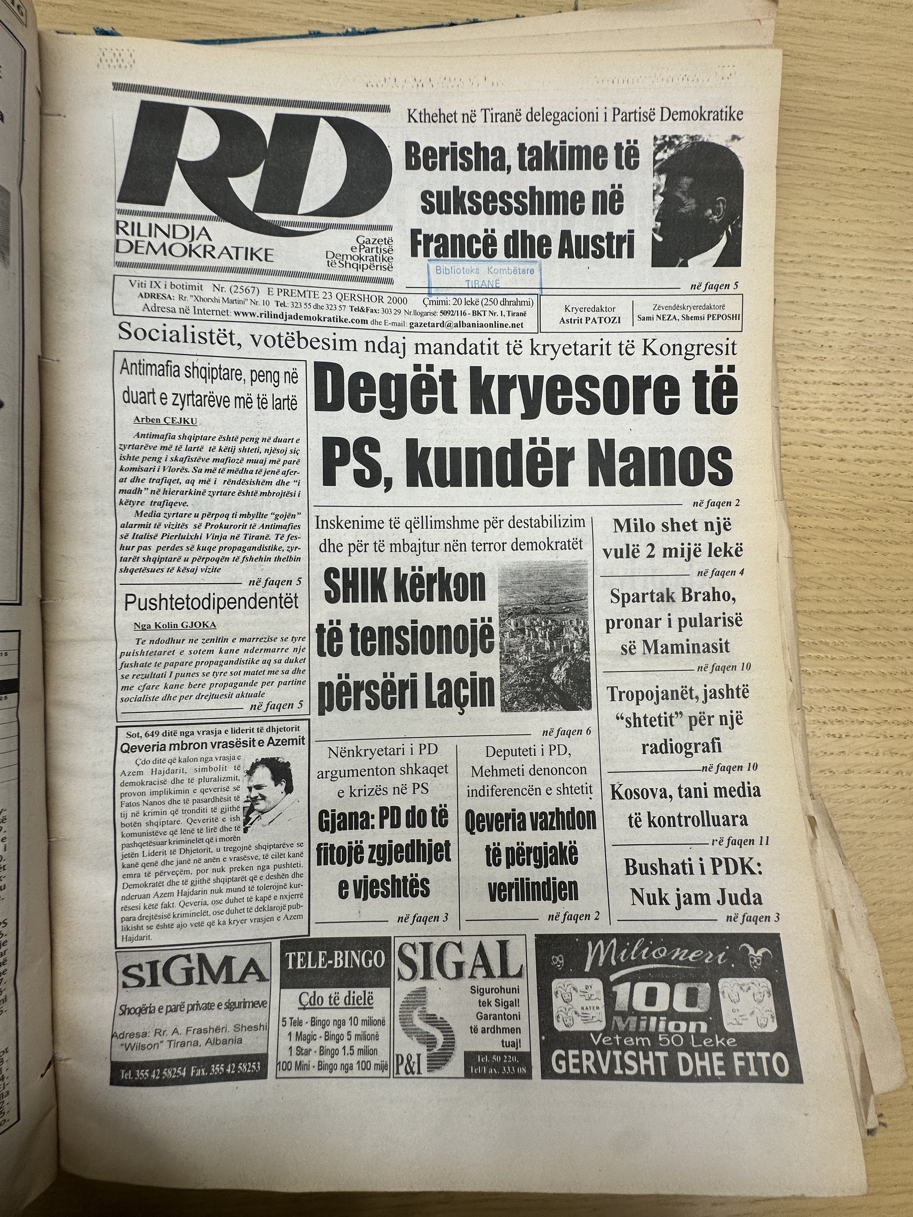 Rilindja Demokratike 2000-06-23