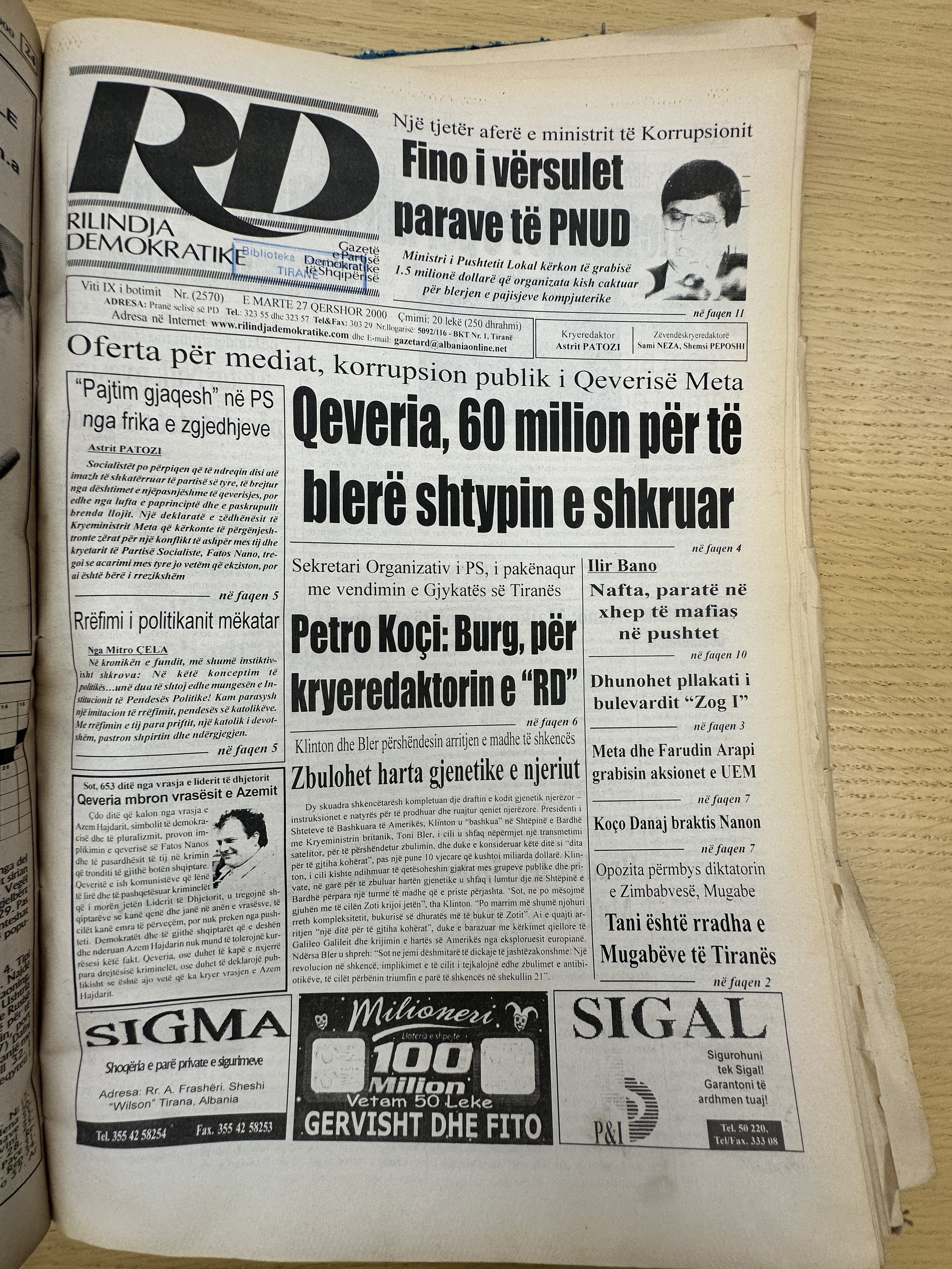Rilindja Demokratike 2000-10-23