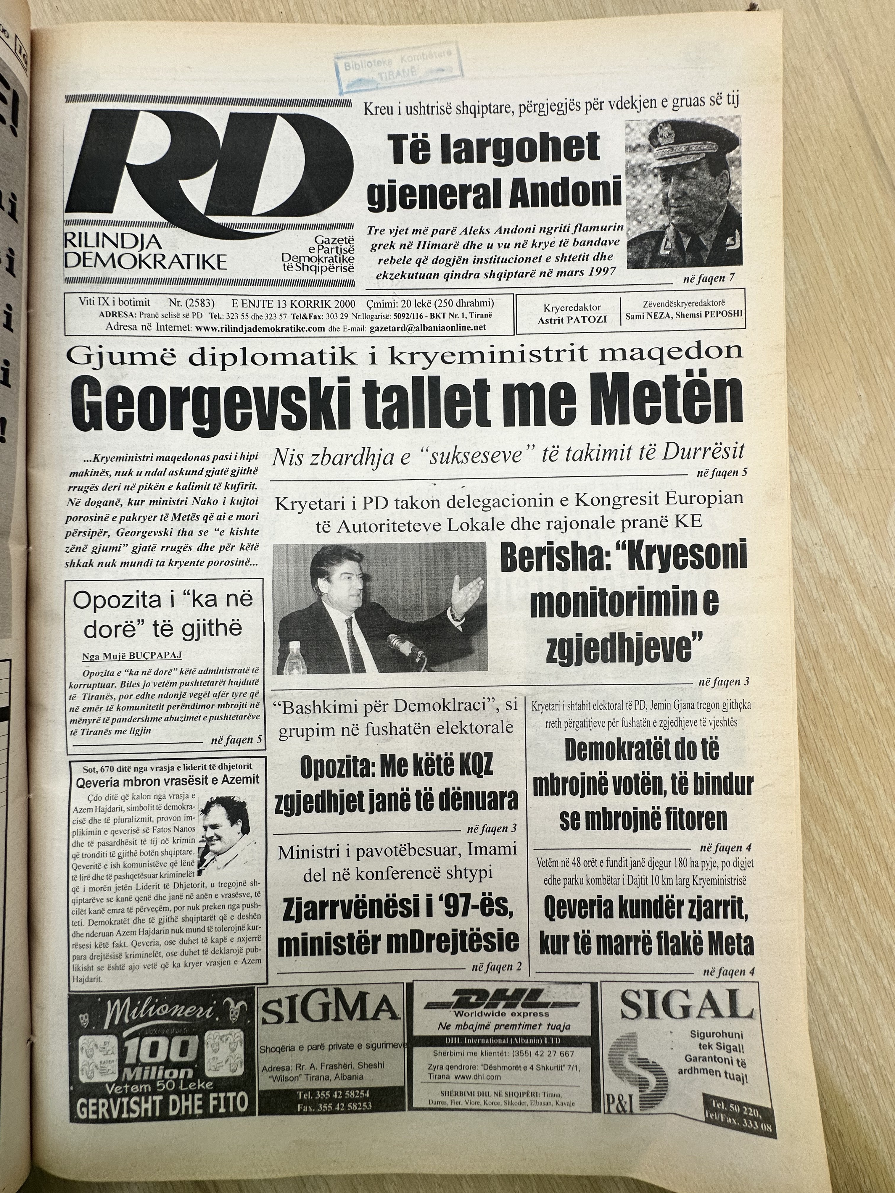Rilindja Demokratike 2000-10-13