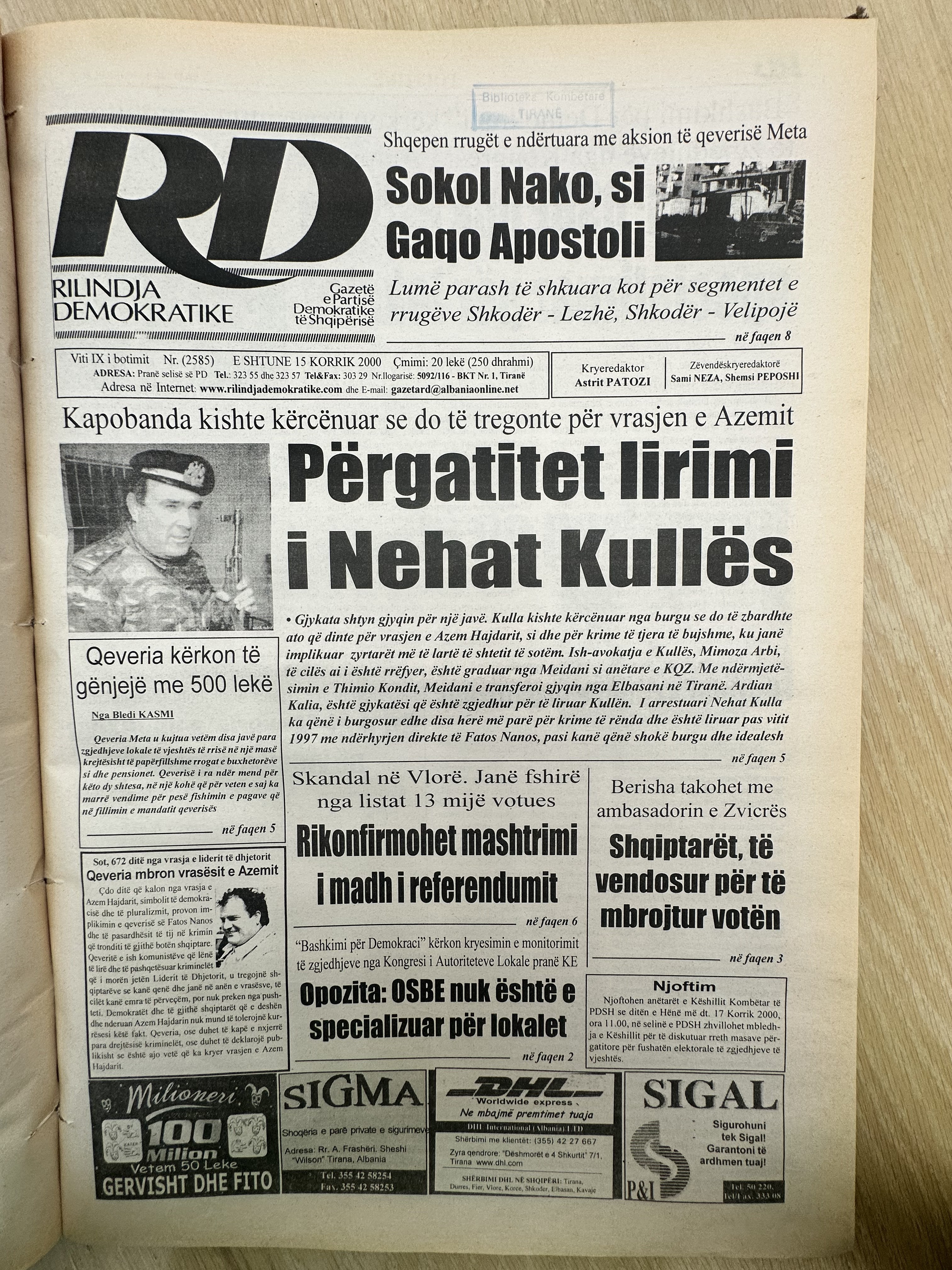 Rilindja Demokratike 2000-07-15