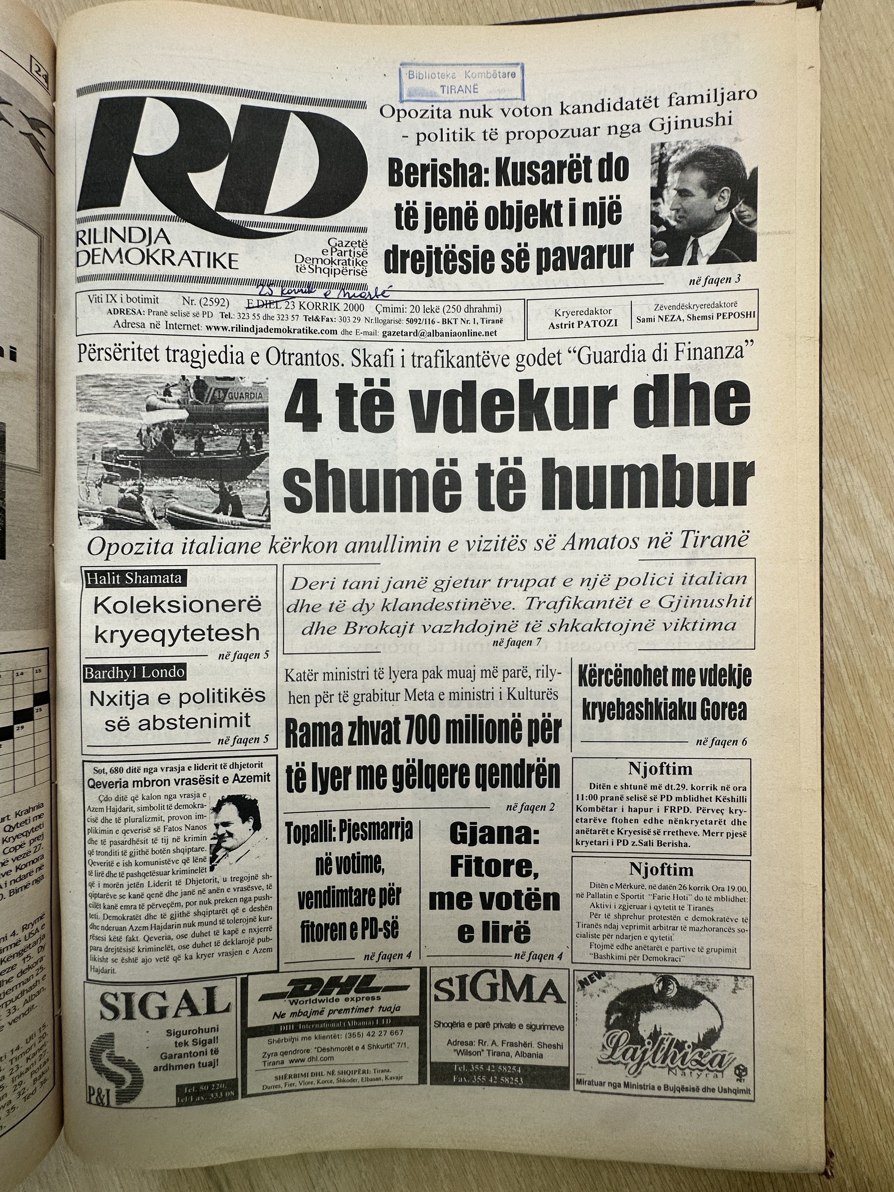 Rilindja Demokratike 2000-10-29