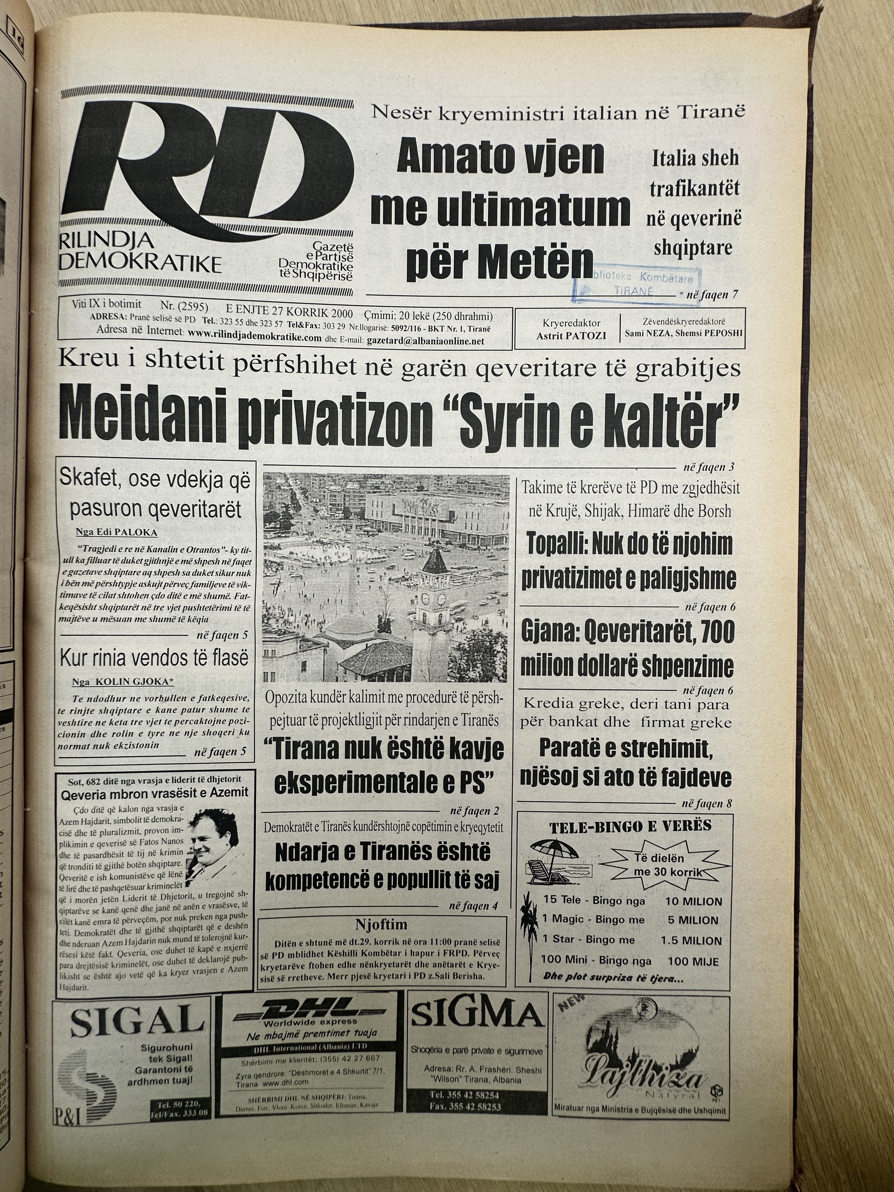 Rilindja Demokratike 2000-07-27